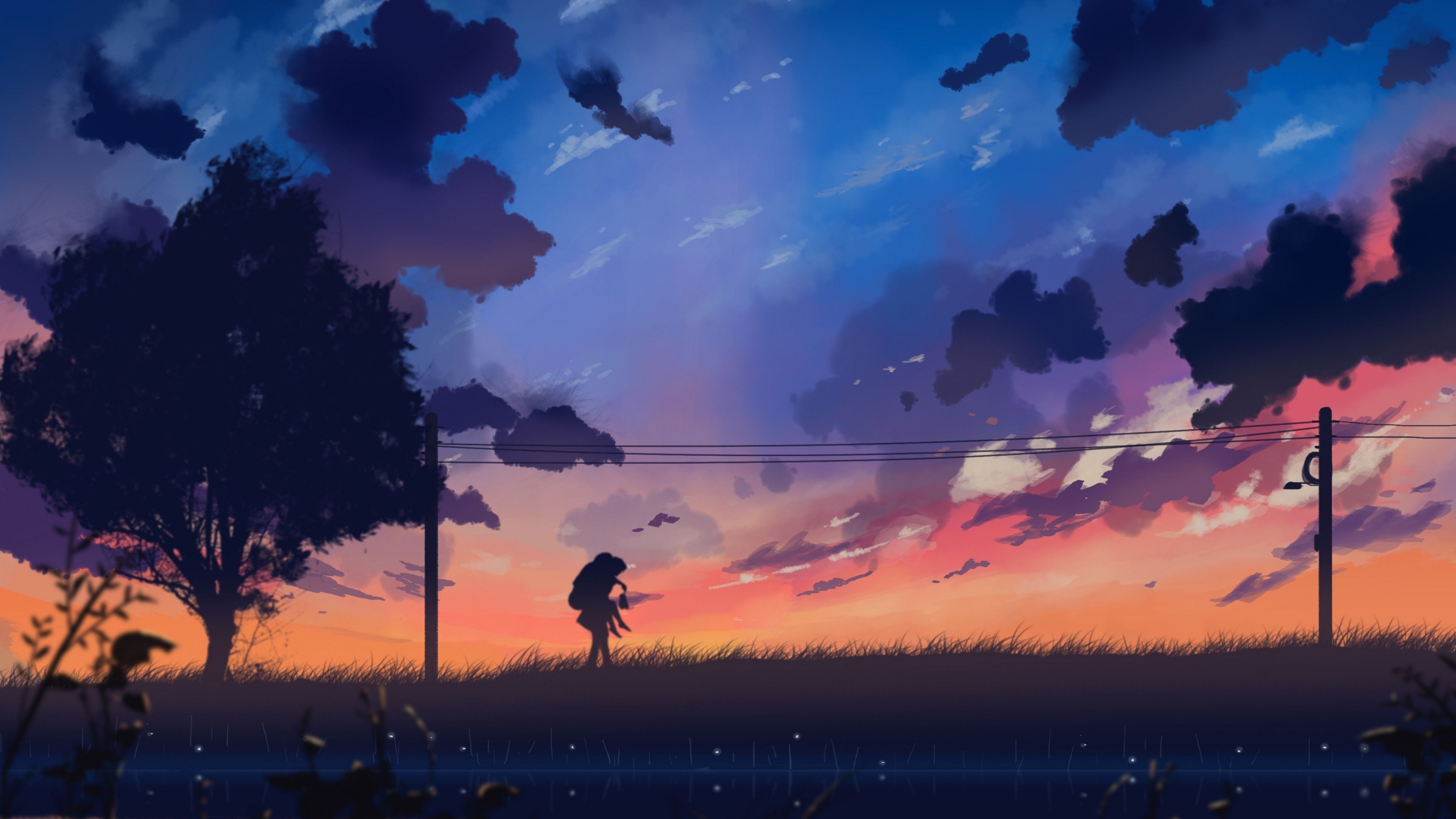 Boy Carrying Girl On His Shoulders Digital Art. Anime scenery, Anime wallpaper, Landscape wallpaper
