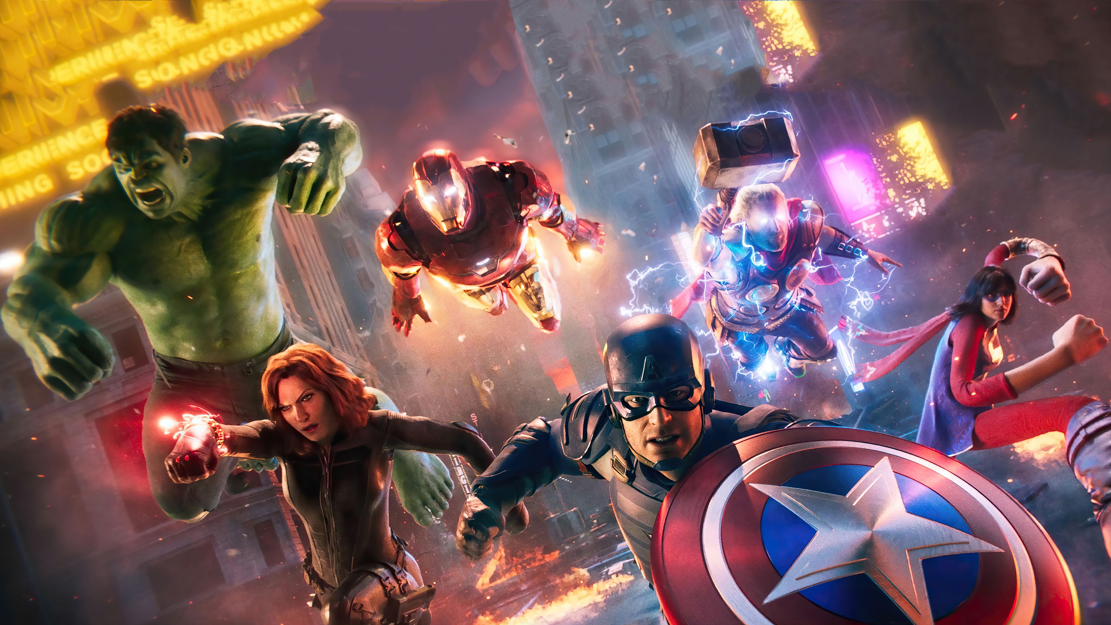 Marvel's Avengers 4K Wallpaper, Marvel Superheroes, PlayStation PlayStation Xbox One, Games