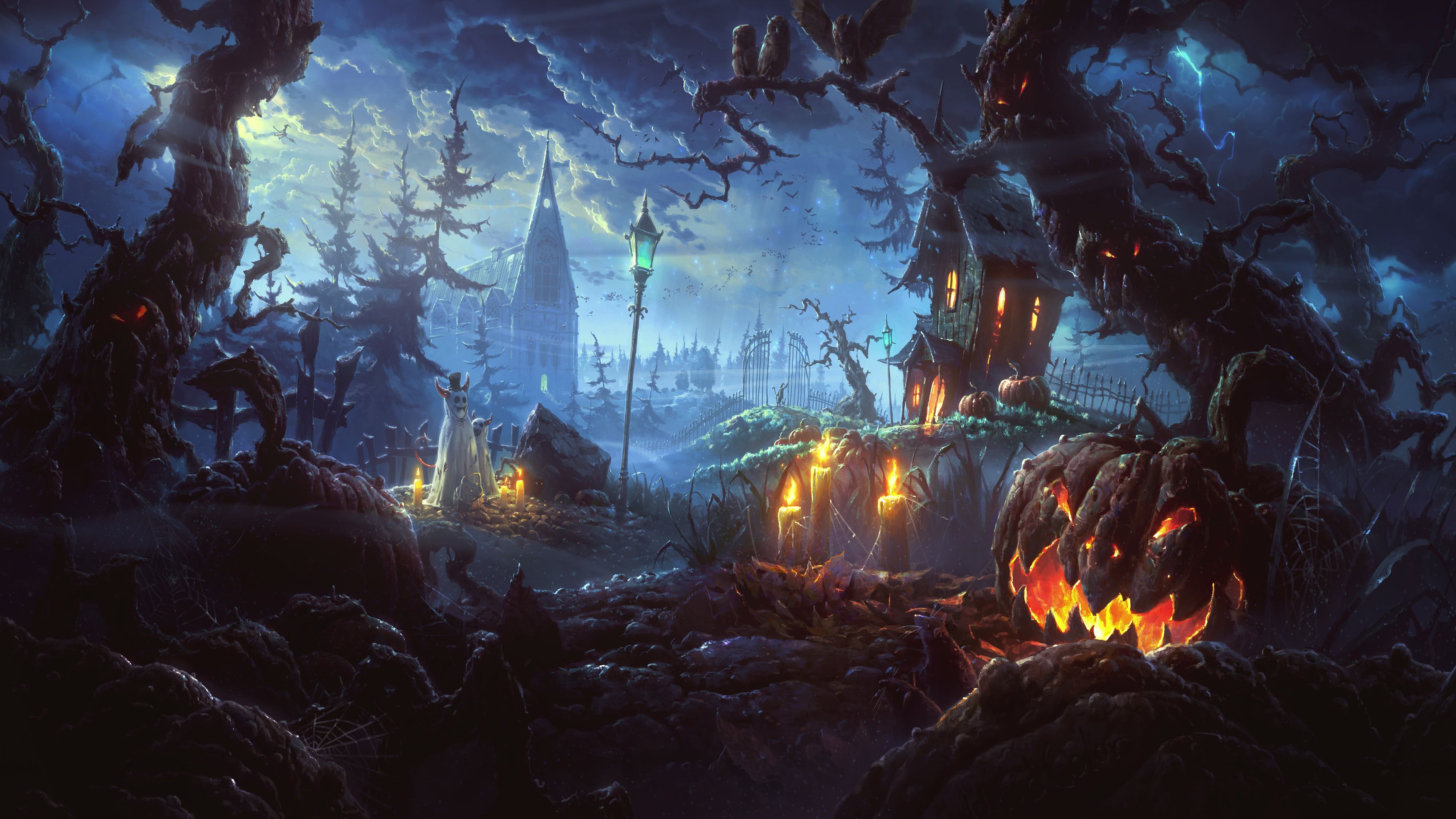 Halloween wallpaper Free computer desktop Wallpaper Download Resolution 4K Wallpaper