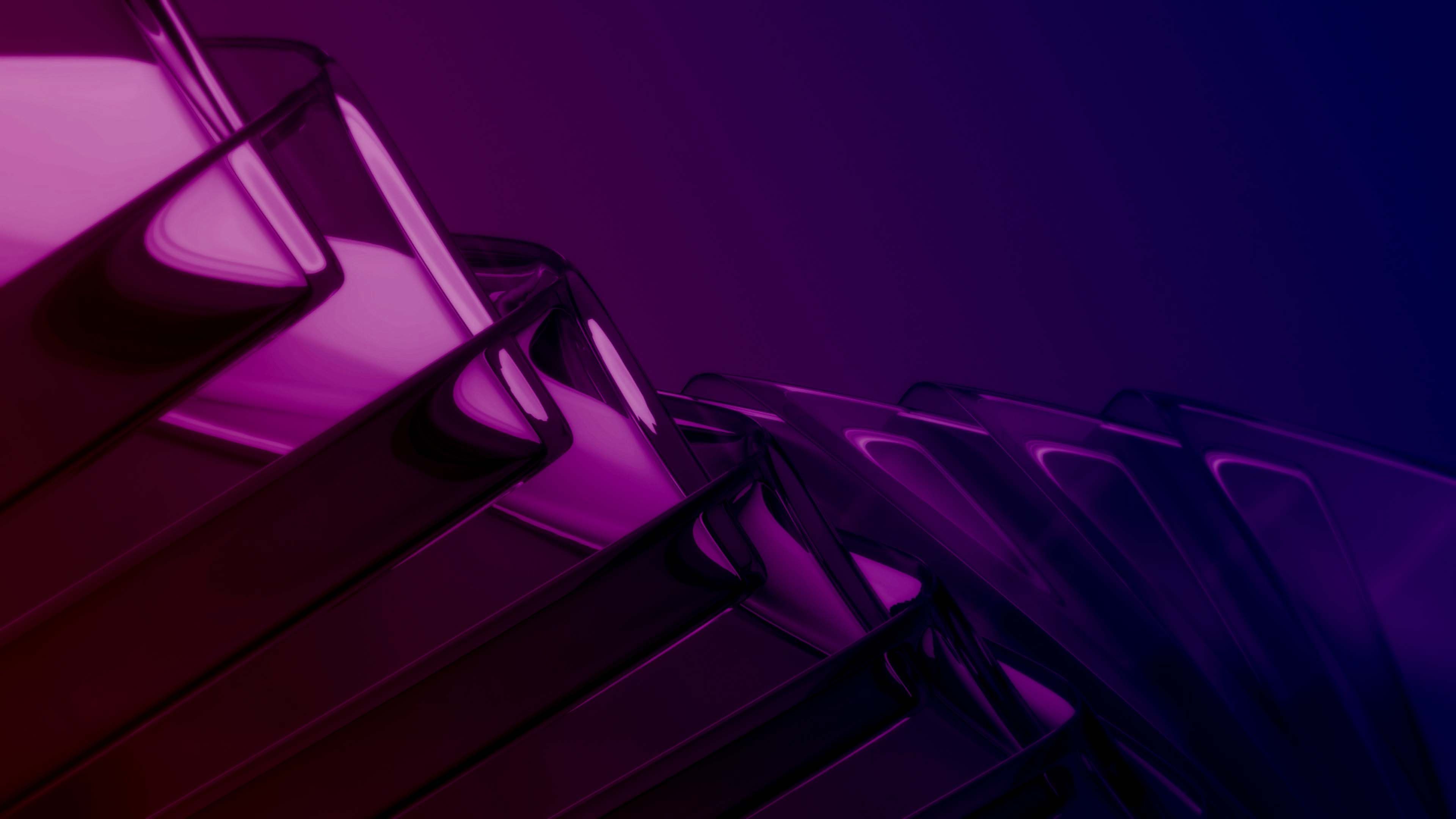 Purple Pink Crystal Shapes Abstract 4K HD Abstract Wallpaper