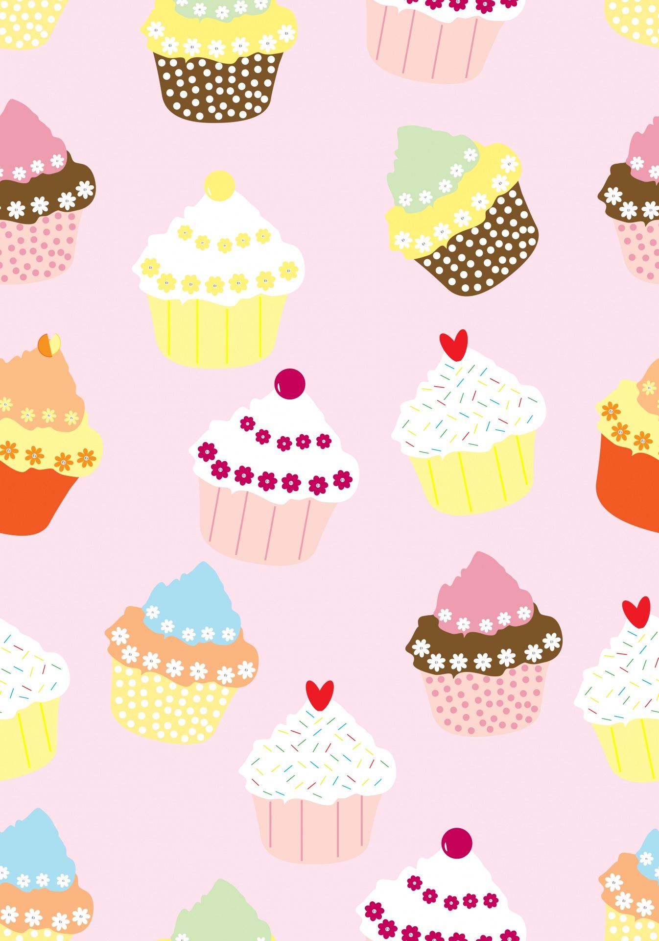 Cupcakes, cupcake, wallpaper, paper, pattern