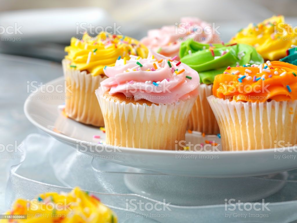 Colorful Cupcakes With Candy Sprinkles Image Now