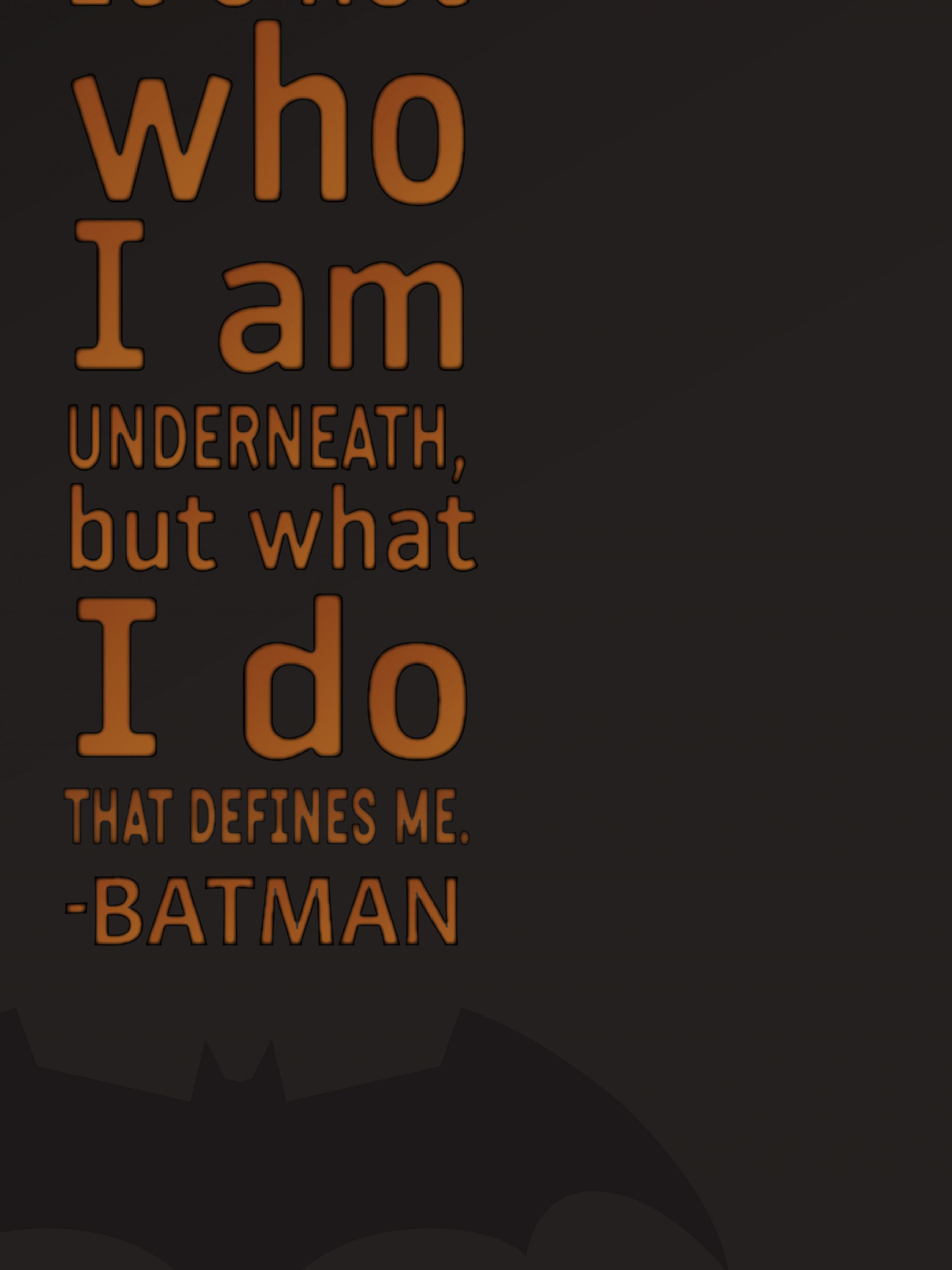 Free download Batman quotes typography Batman Begins Batman The Dark [2896x4754] for your Desktop, Mobile & Tablet. Explore Batman Quotes Wallpaper. Batman Quotes Wallpaper, Batman Background, Batman Wallpaper
