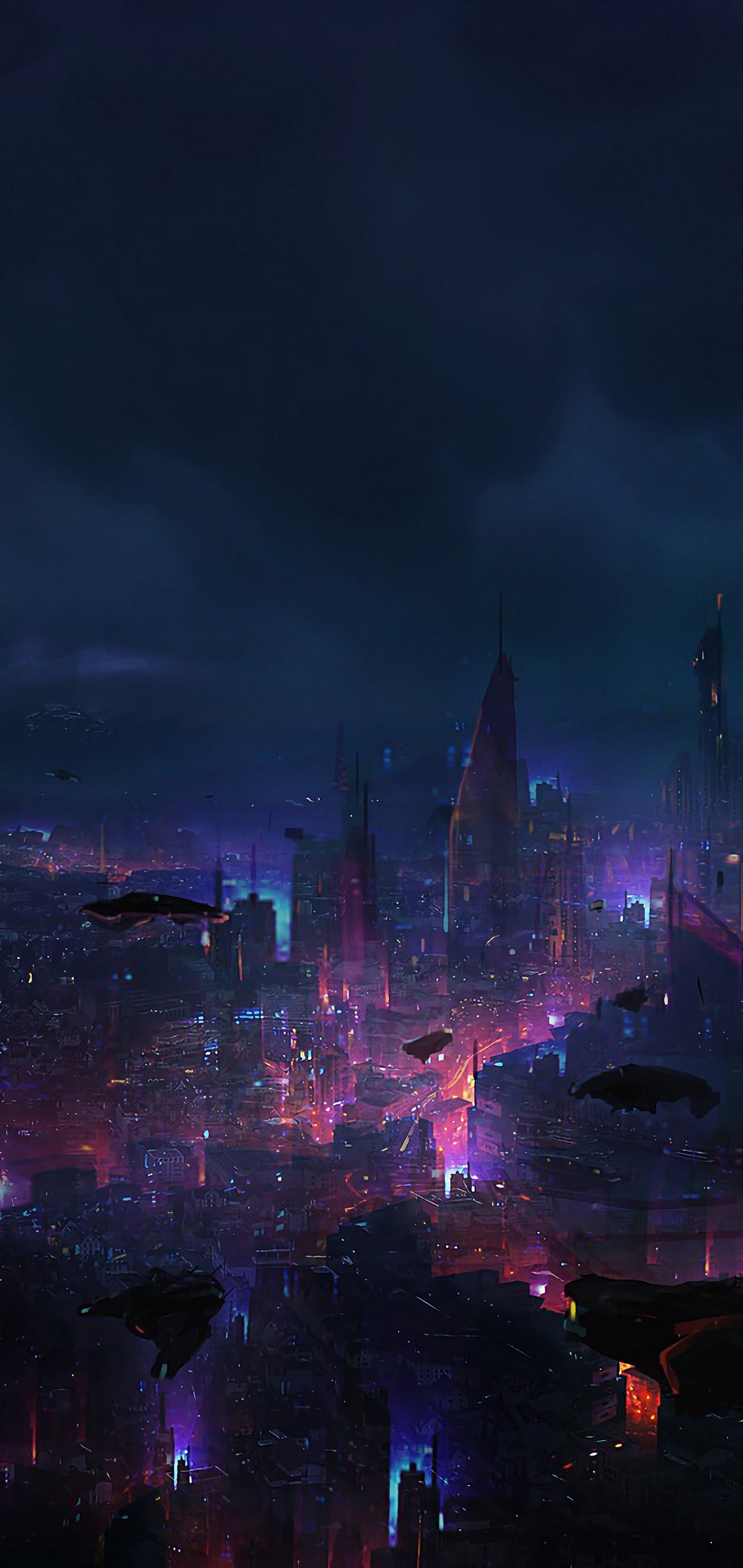 Cyberpunk City Night Scenery Sci Fi 4K Wallpaper