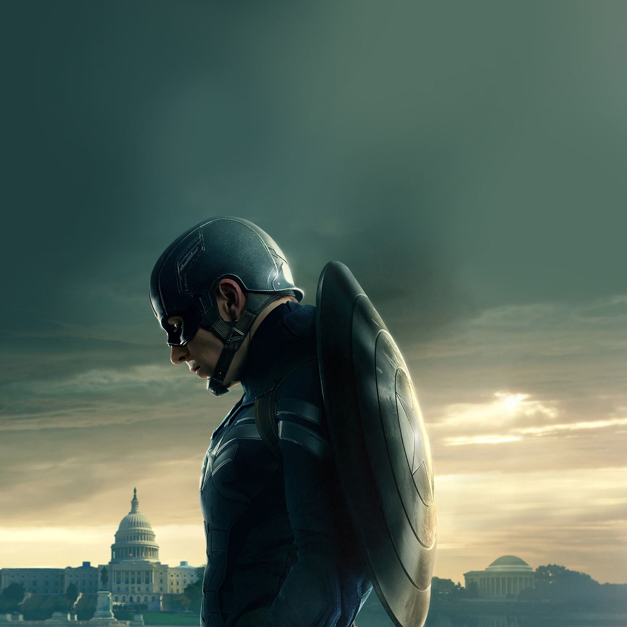 Captain America Sad Hero Film Marvel iPad Air Wallpaper Free Download