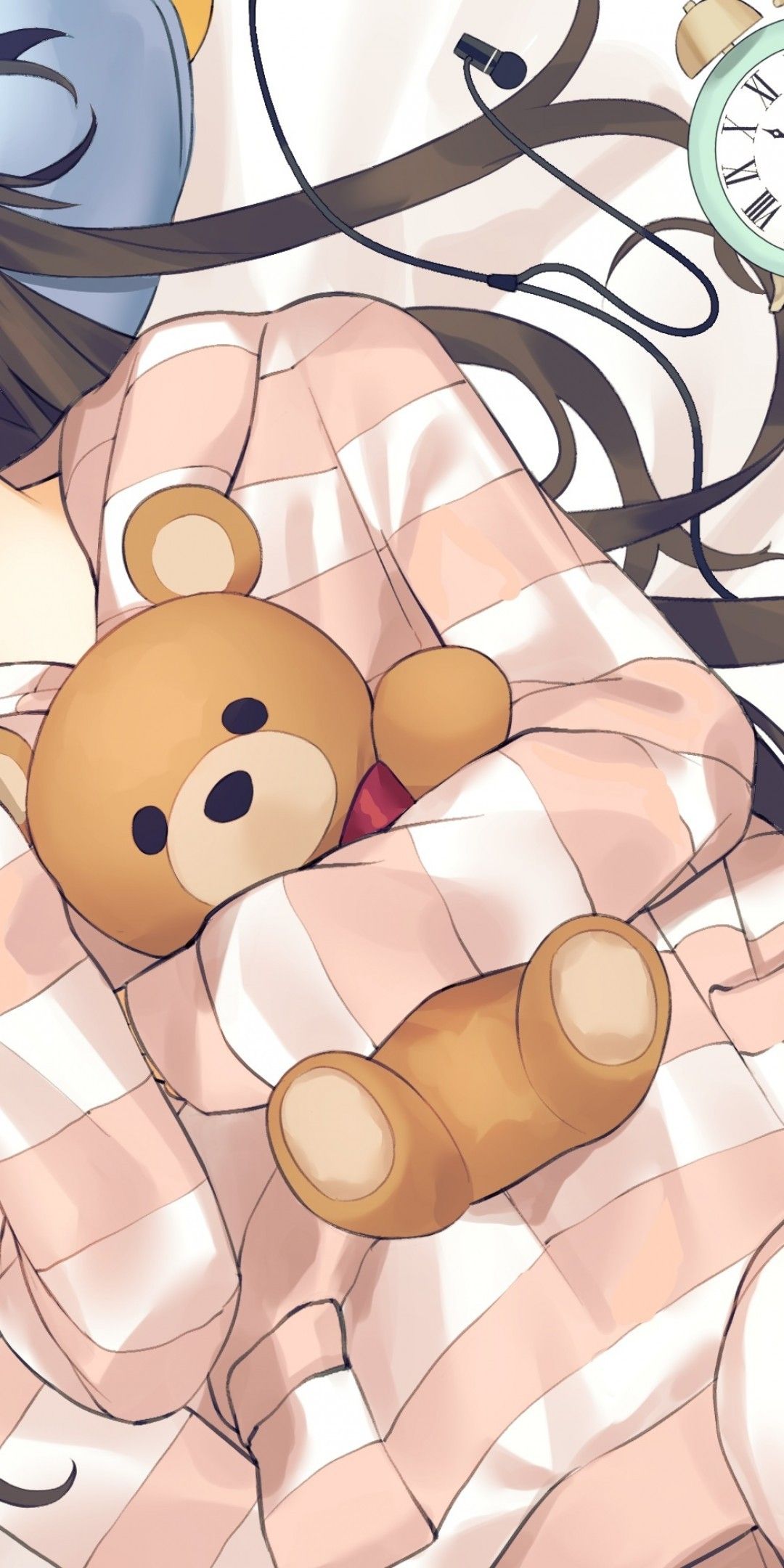 Cute anime girl with a teddy bear on Craiyon-demhanvico.com.vn