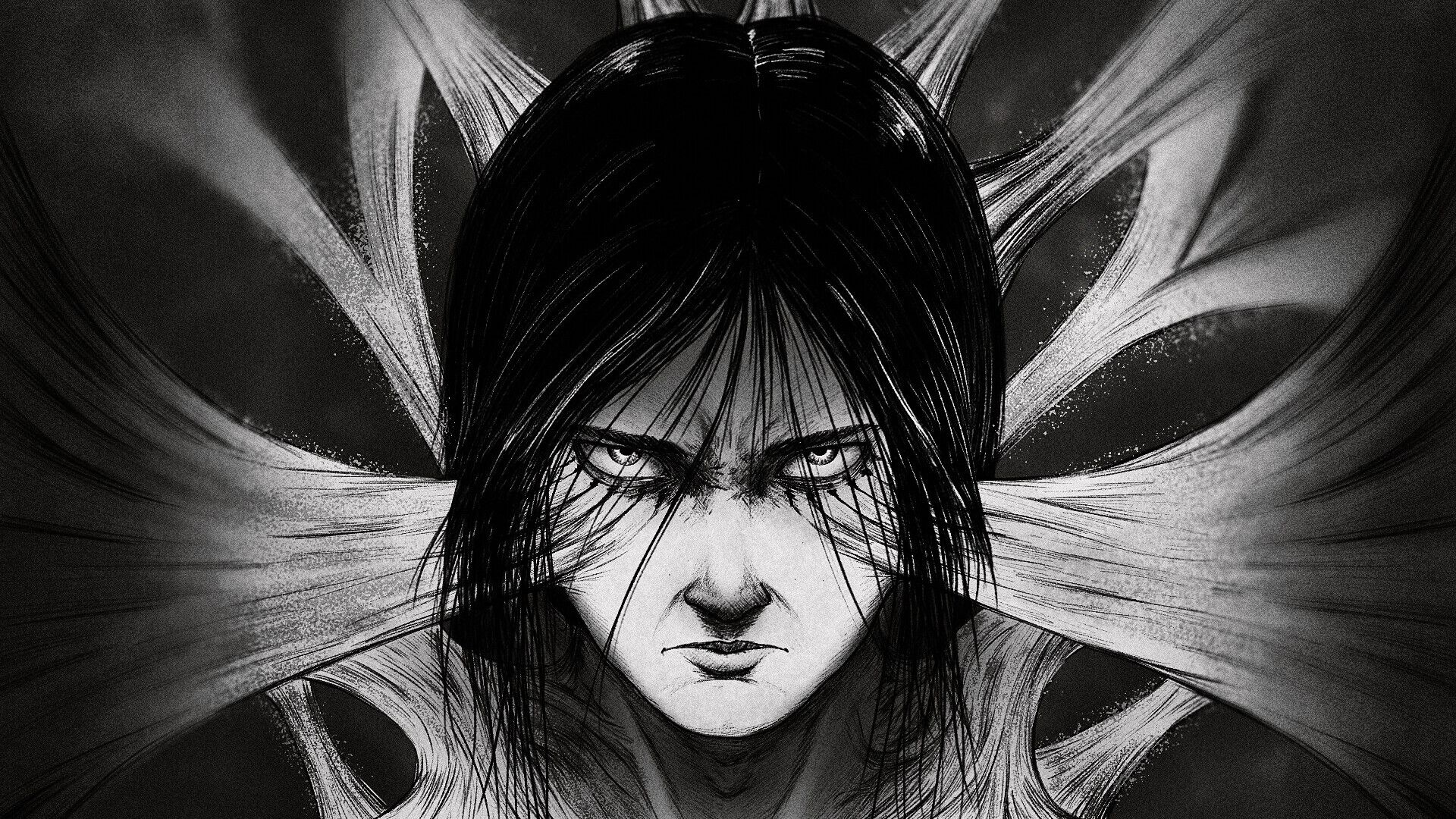 Black And White Eren Yeager HD Attack On Titan Wallpaper