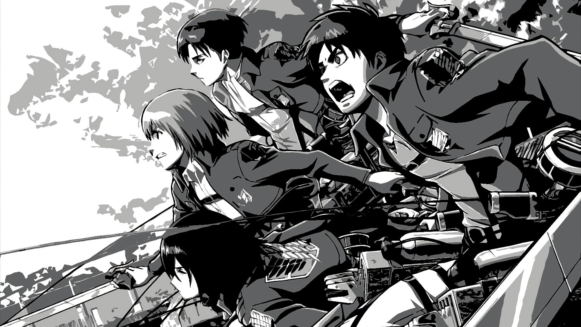 Attack On Titan Black And White Wallpapers - Wallpaper Cave