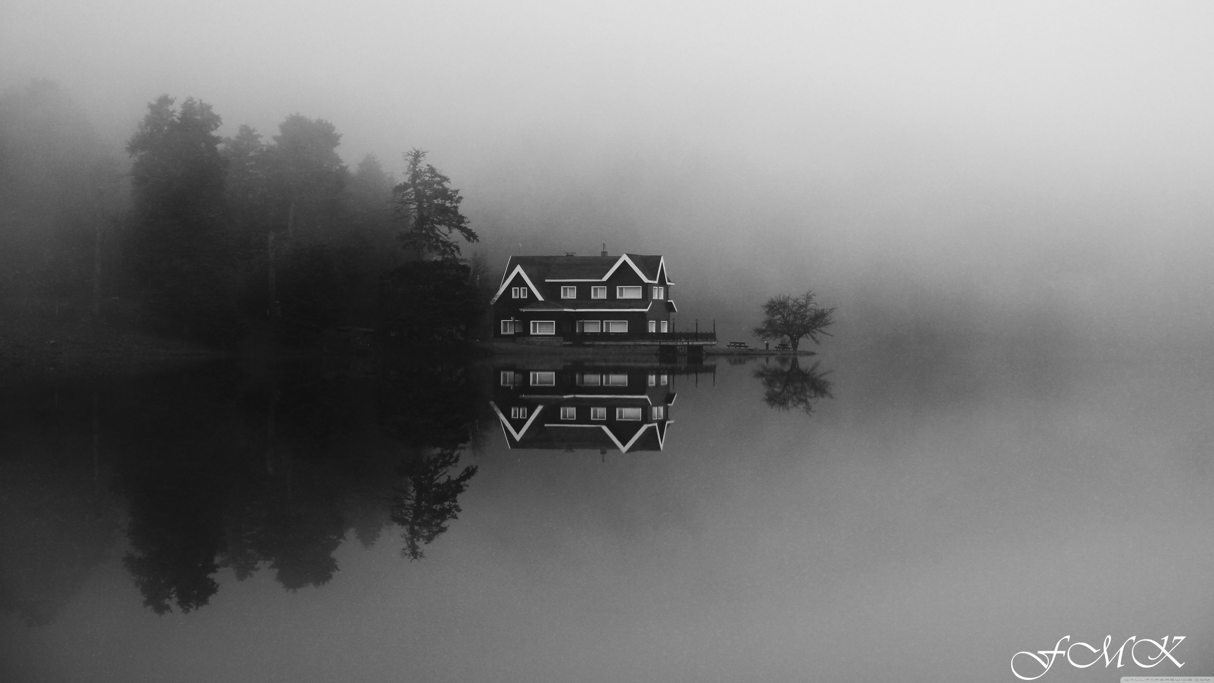 Bolu Golcuk Lake Black White Ultra HD Desktop Background Wallpaper for 4K UHD TV, Widescreen & UltraWide Desktop & Laptop, Tablet