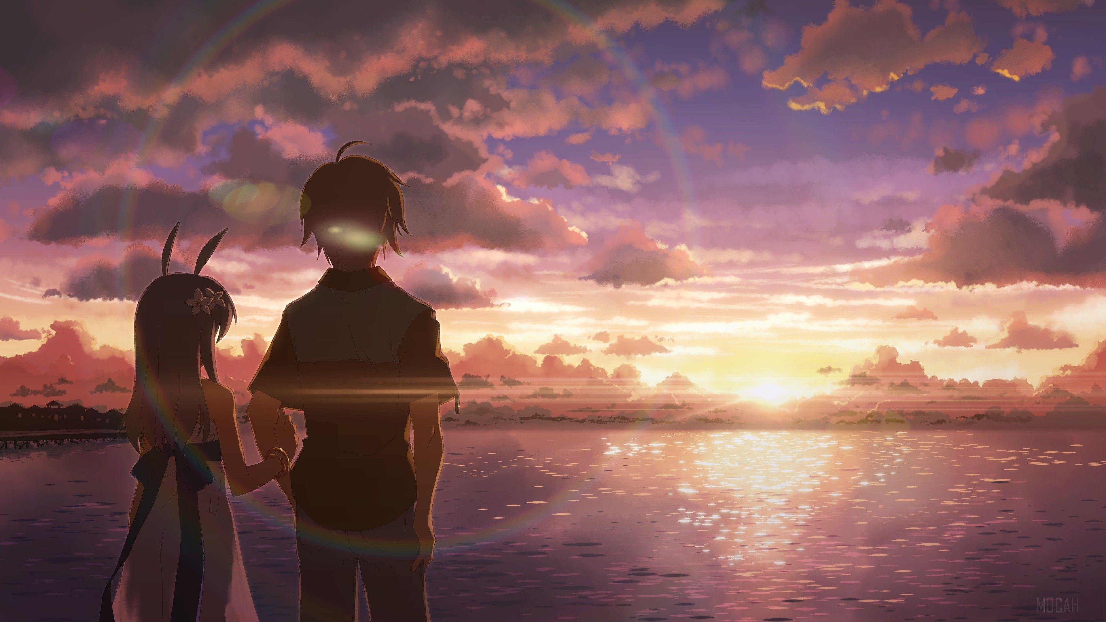 Anime Boy and Girl Alone 4k wallpaper Gallery HD Wallpaper