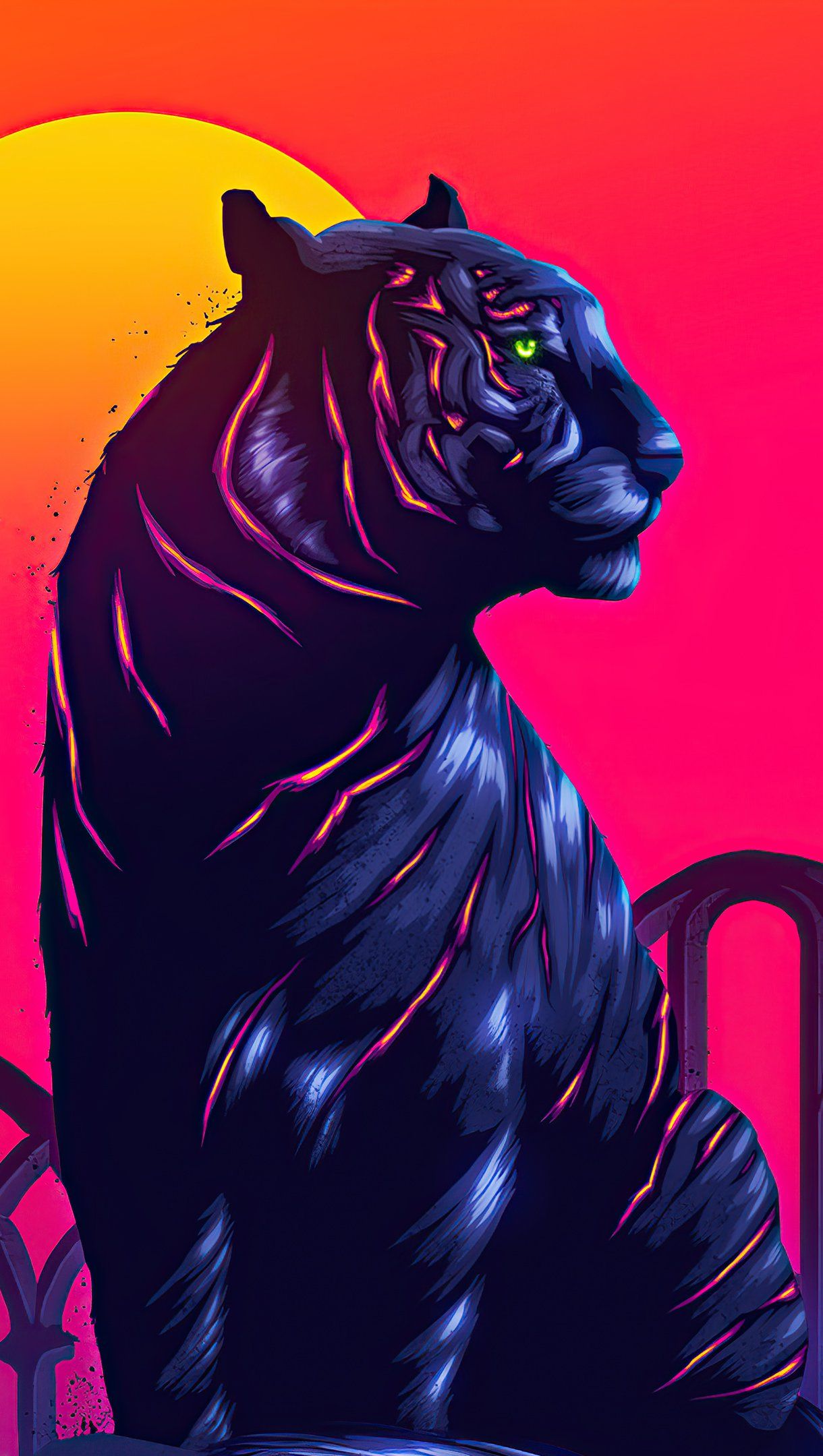 Neon Tiger Aesthetic Wallpaper 4k for iPhone and Mobile Phone