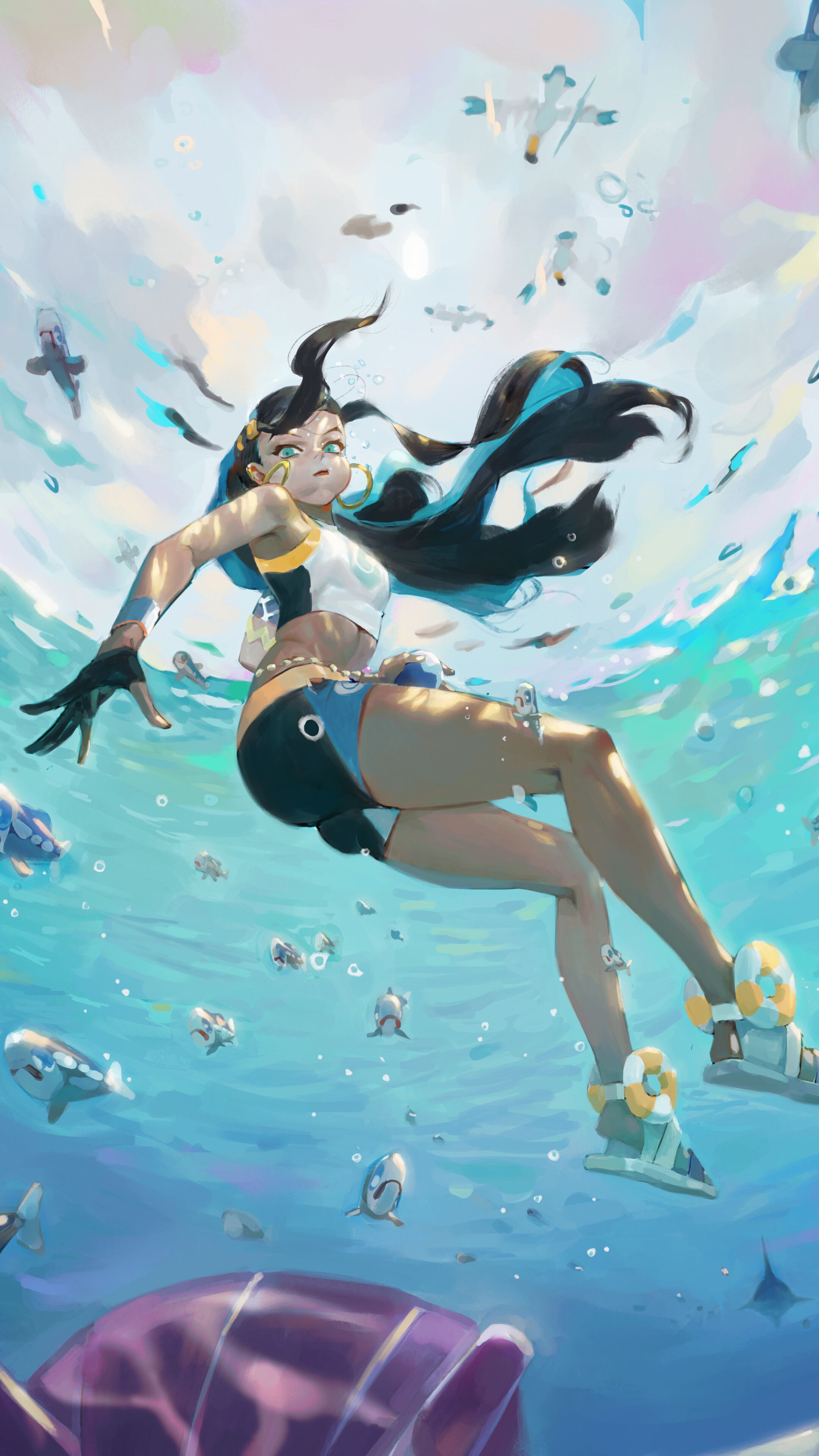 Nessa, Underwater, Pokemon Sword and Shield, Gym Leader, 4K phone HD Wallpaper, Image, Background, Photo and Picture. Mocah HD Wallpaper