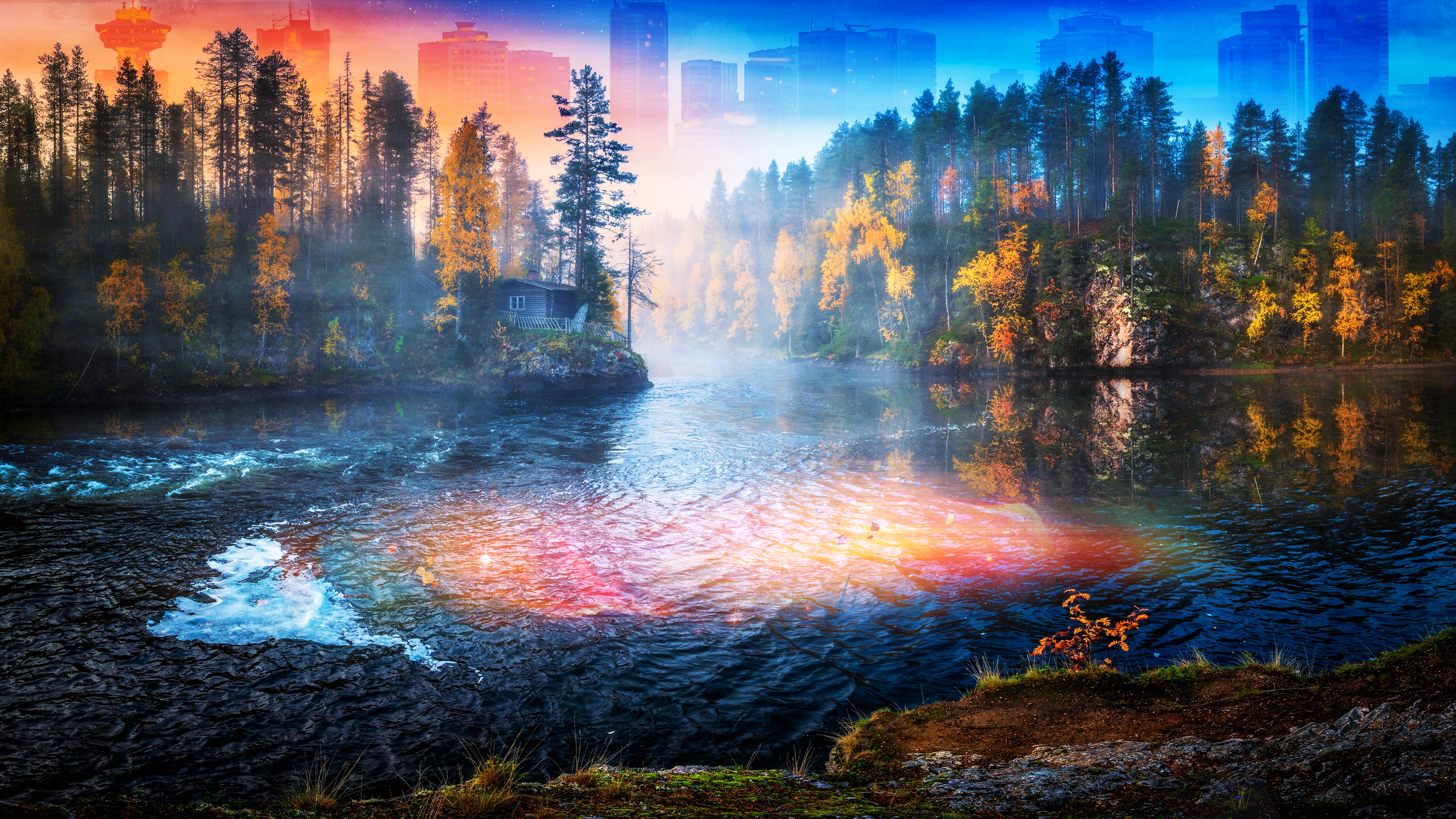 Wallpaper, magic city, landscape 2048x1152