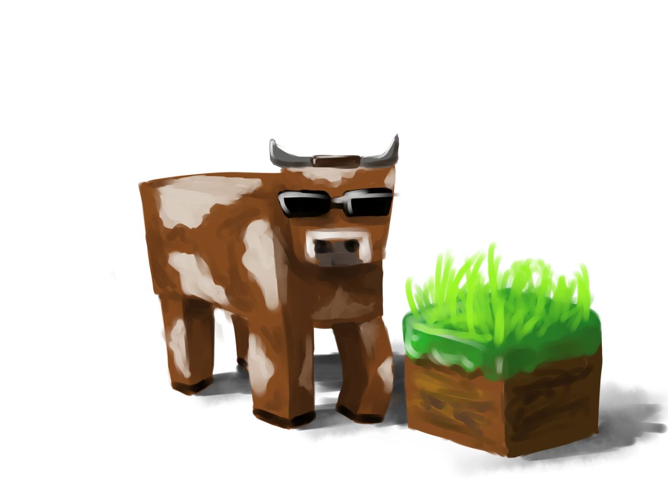Free download Minecraft Cow by Cinematic3xile 1320x980 for your Desktop, Mo...