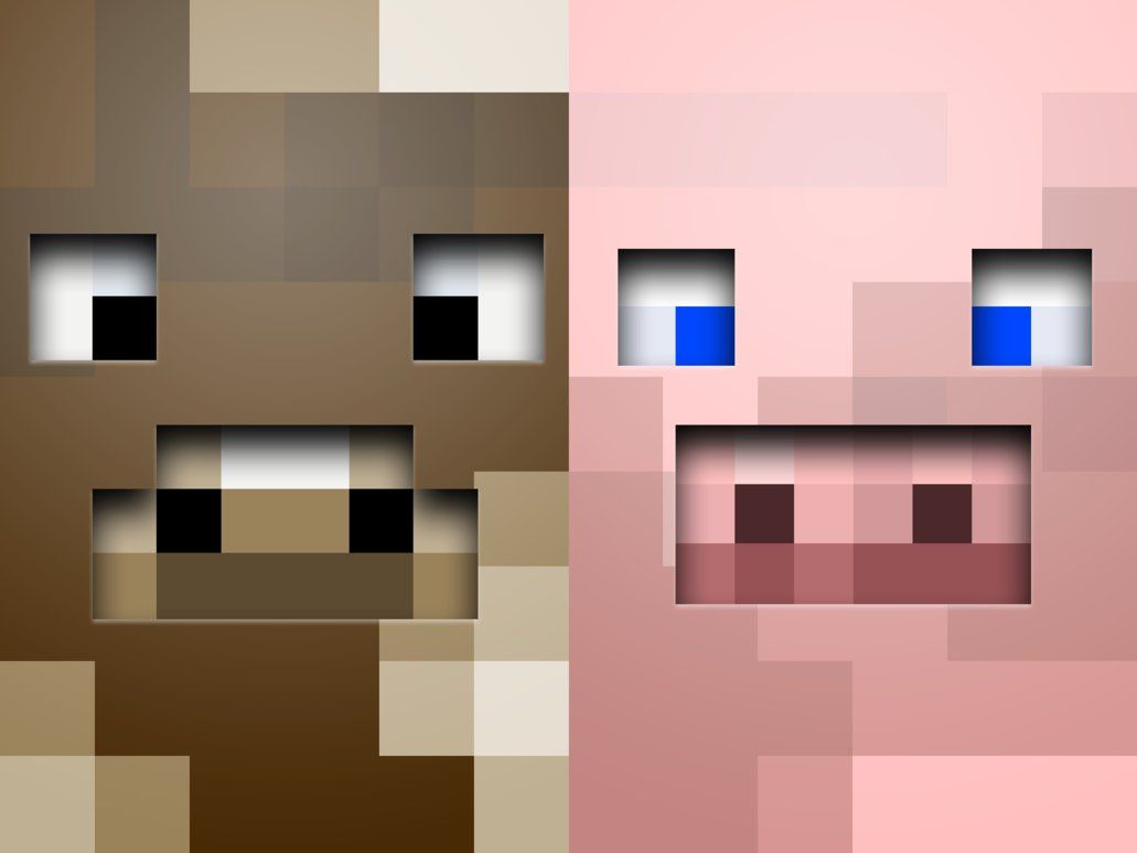 Huzzah! This is a set of 2 Minecraft Farm animal wallpaper. Contains: -Pig -Cow It was going to cotain a. Minecraft farm, Minecraft wallpaper, Minecraft designs