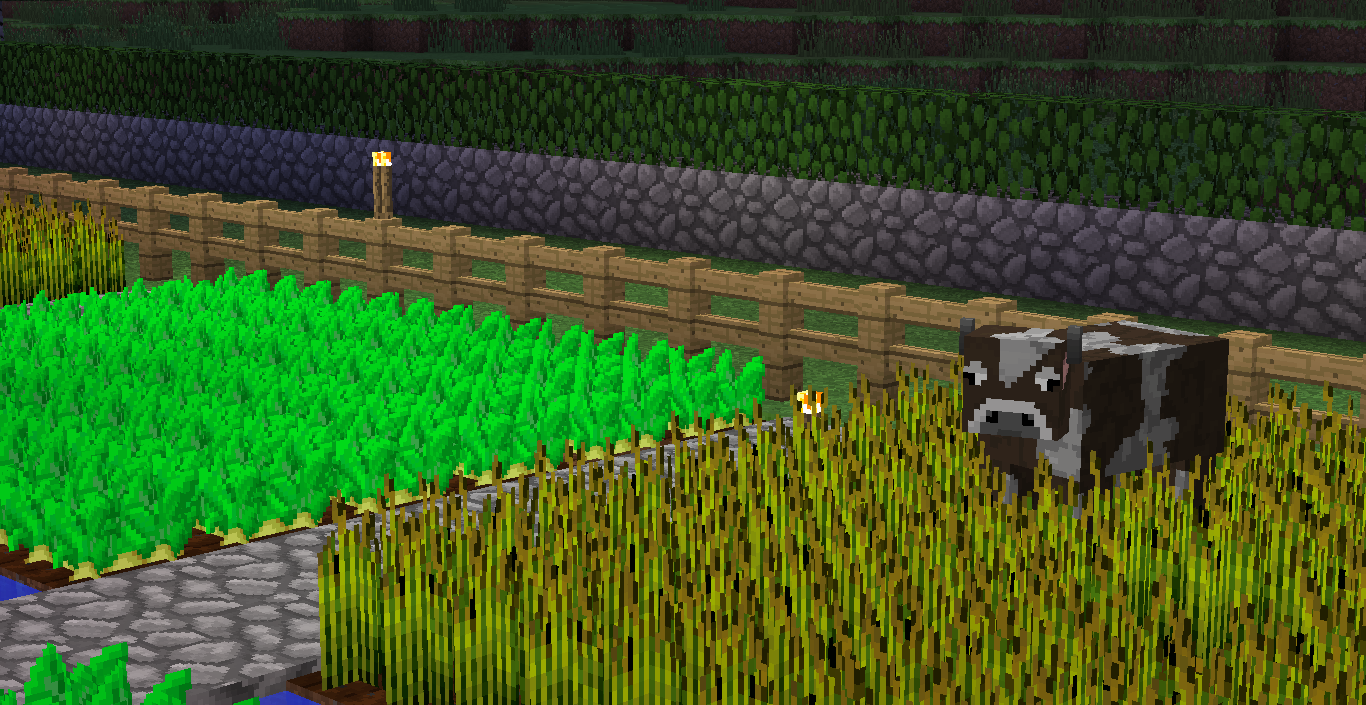 Minecraft Cow In Crop Field. Minecraft wallpaper, Crop field, Minecraft