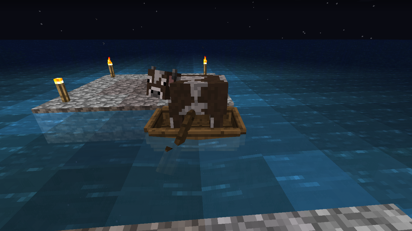 Cow in a boat