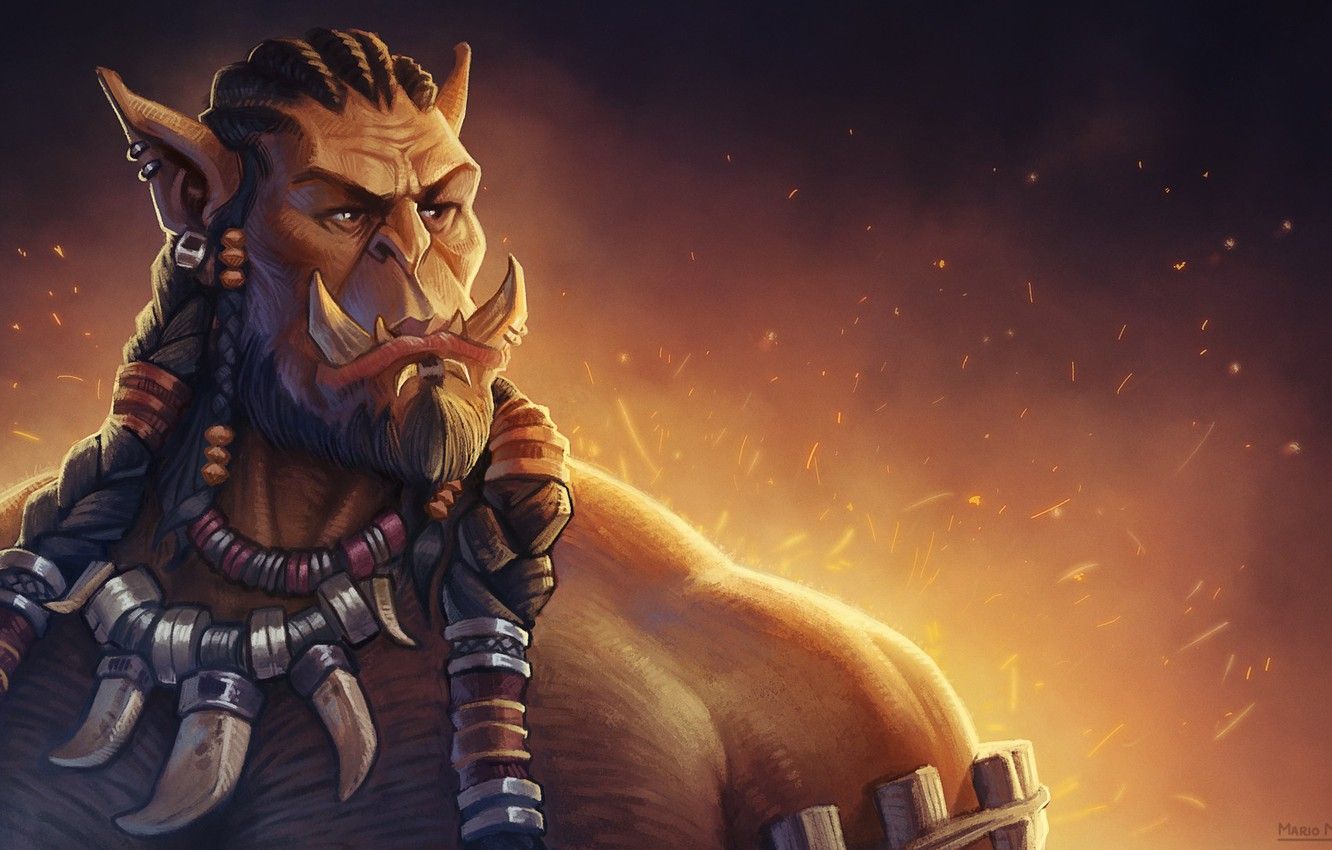 Wallpaper fantasy, movie, the film, the game, art, World of Warcraft, Orc, Durotan, Mario Manzanares image for desktop, section игры