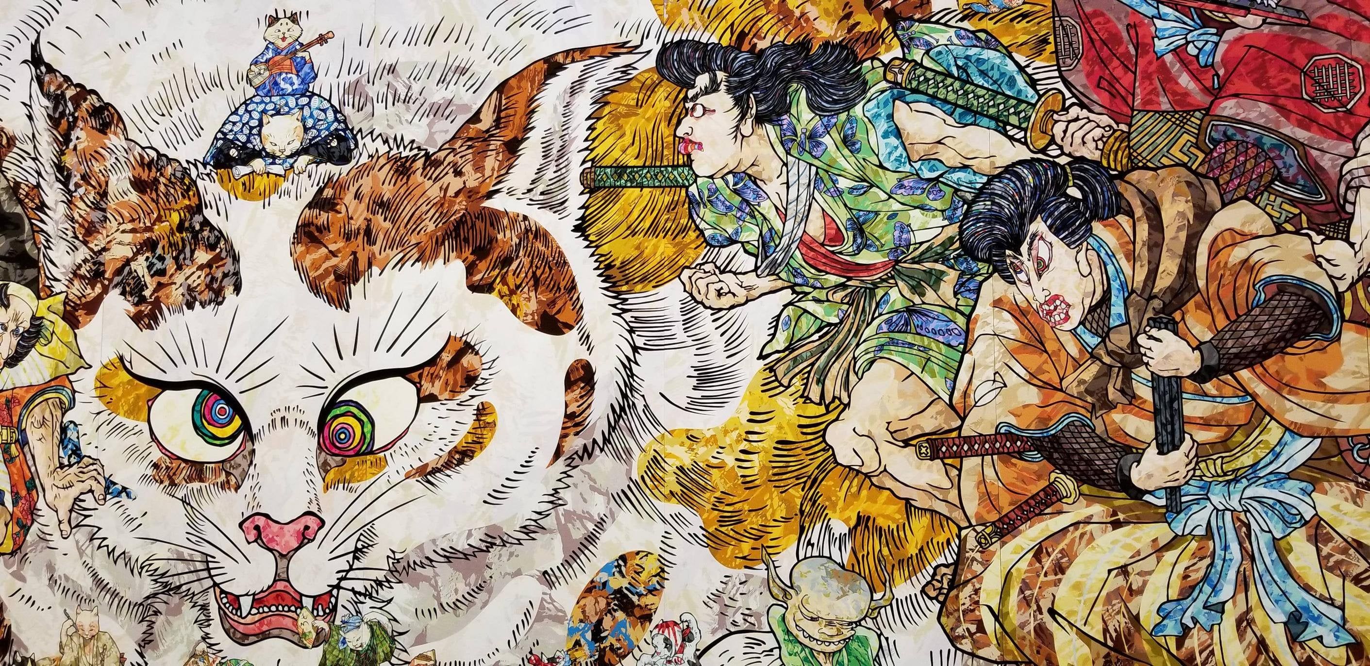 Japanese modern art, insane cat