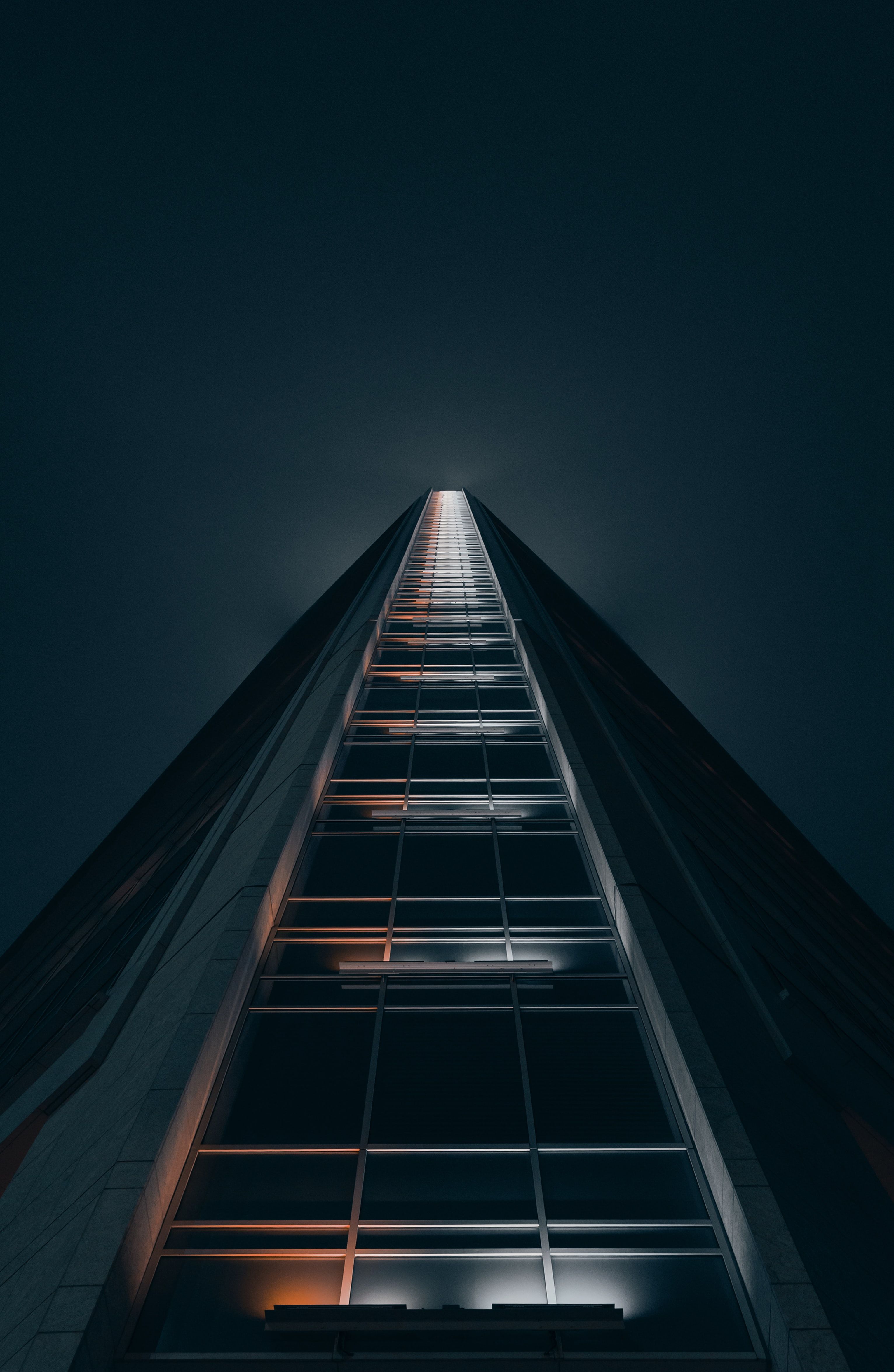 High rise building Wallpaper 4K, Low Angle Photography, Look up, Dark background, Architecture