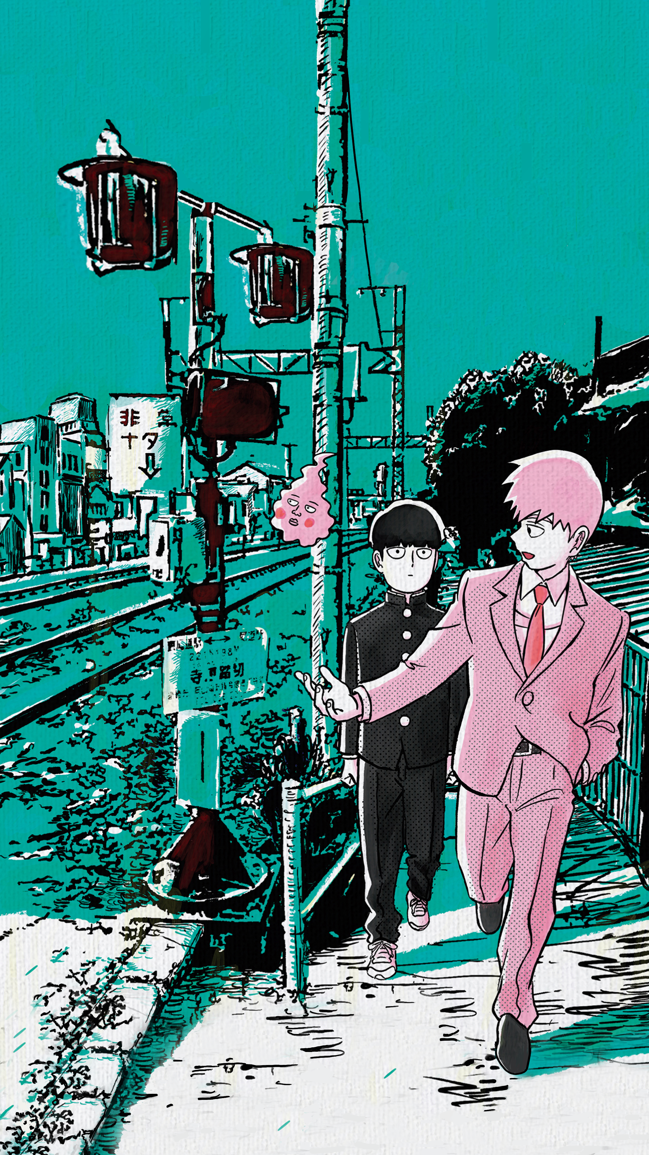 I made an iPhone wallpapers from the MP100 II bluray art : Mobpsycho100