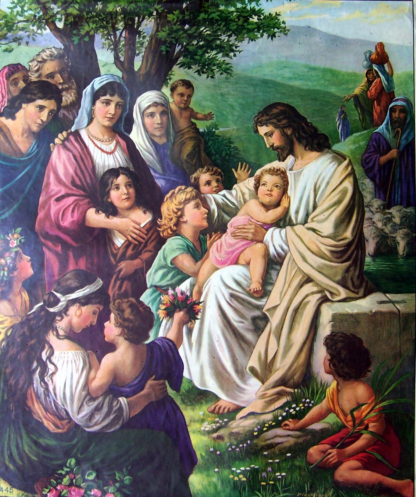 DivineDesigns™ Jesus Christ & Kids Wall Sticker (PVC Vinyl, 46 cm x 61 cm,  Multicolour) : Amazon.in: Home & Kitchen