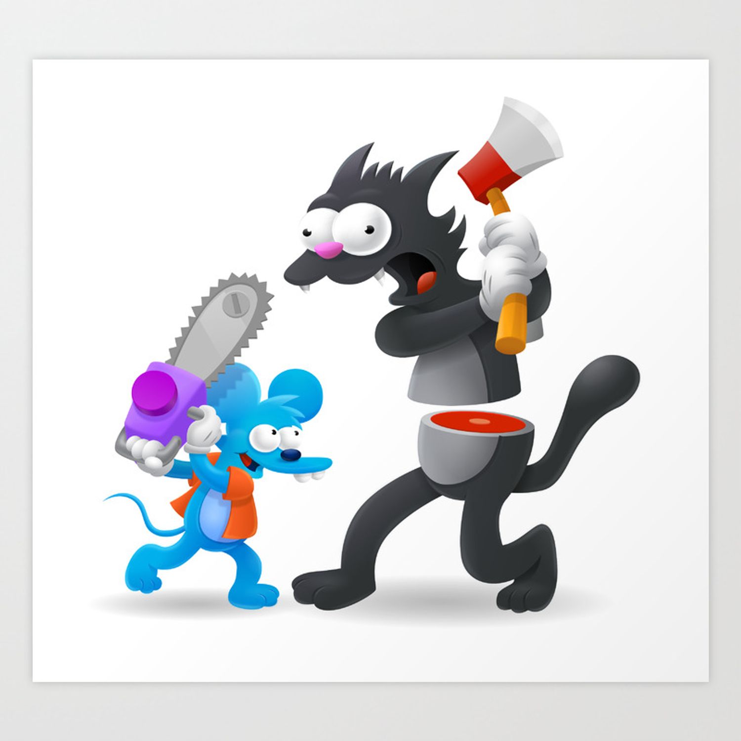 Itchy & Scratchy Art Print