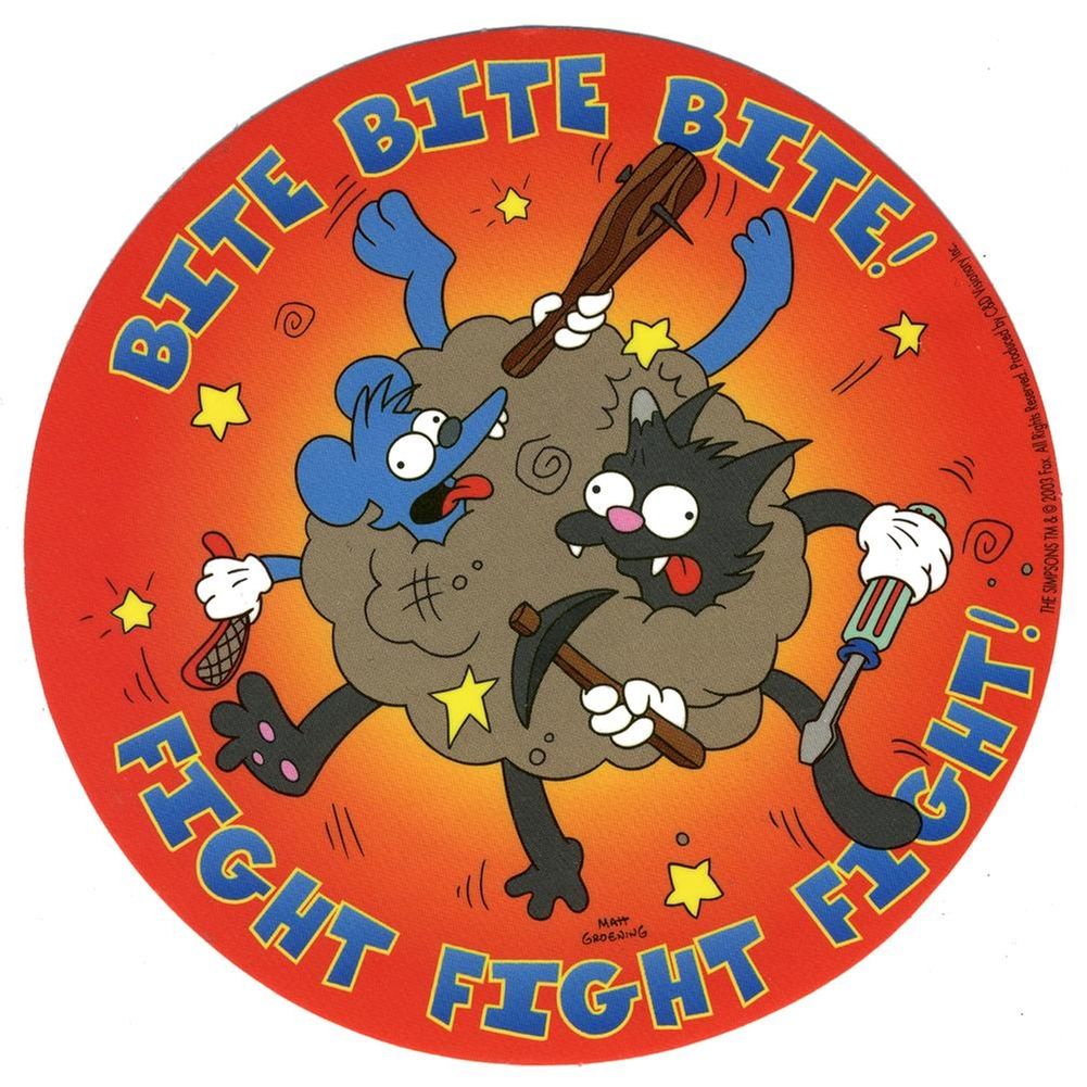 Simpsons & Scratchy Bite and Fight Decal