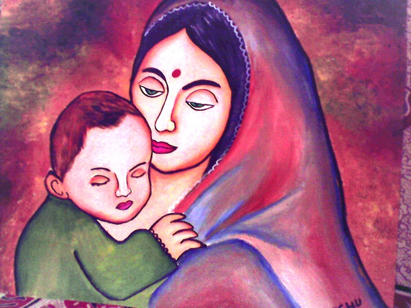 Mom And Child Painting I Love You Ma