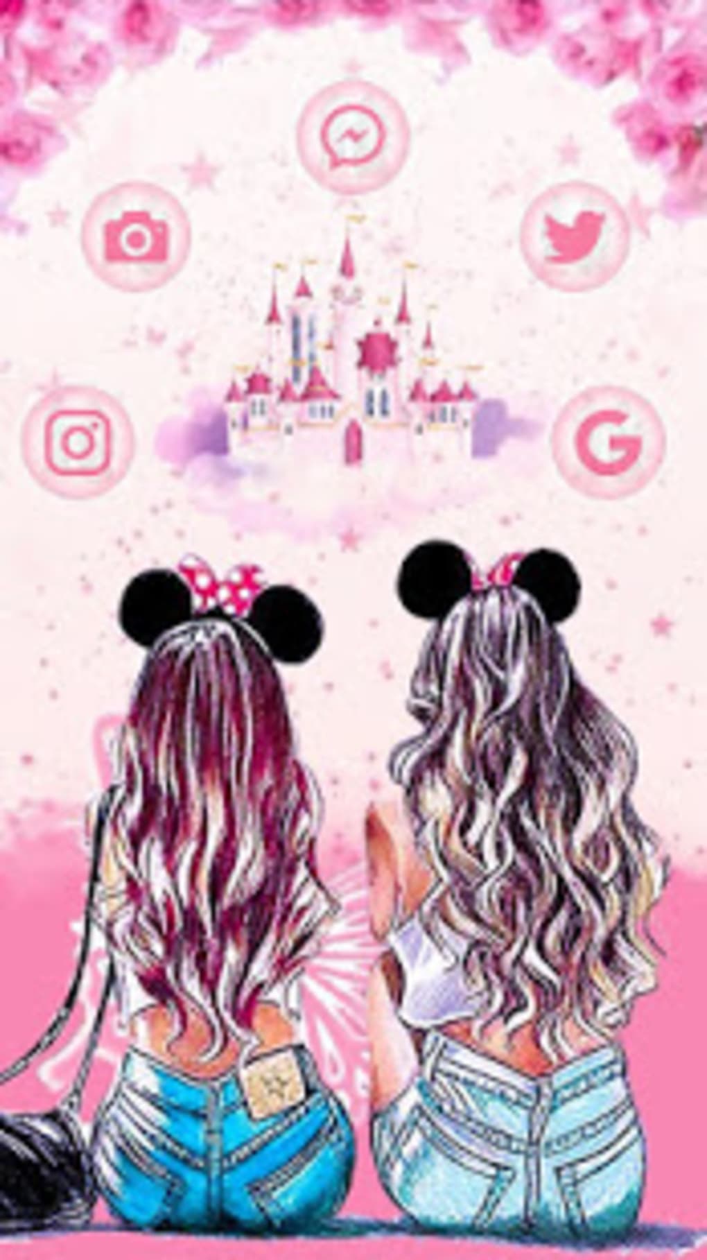 Girls Friendship Themes Live Wallpaper Friend Picture Drawing