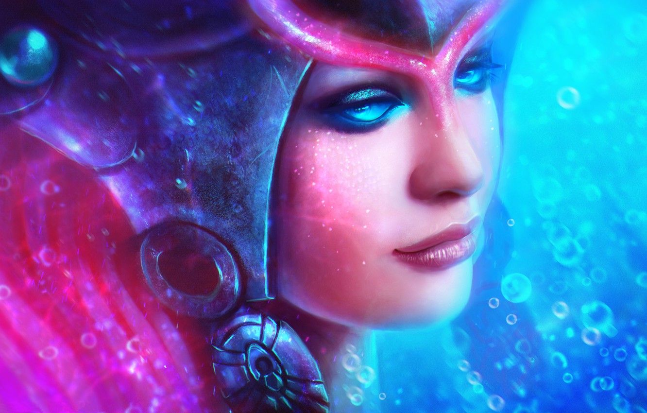 Wallpaper face, League of Legends, Nami, support, The Tidecaller image for desktop, section игры