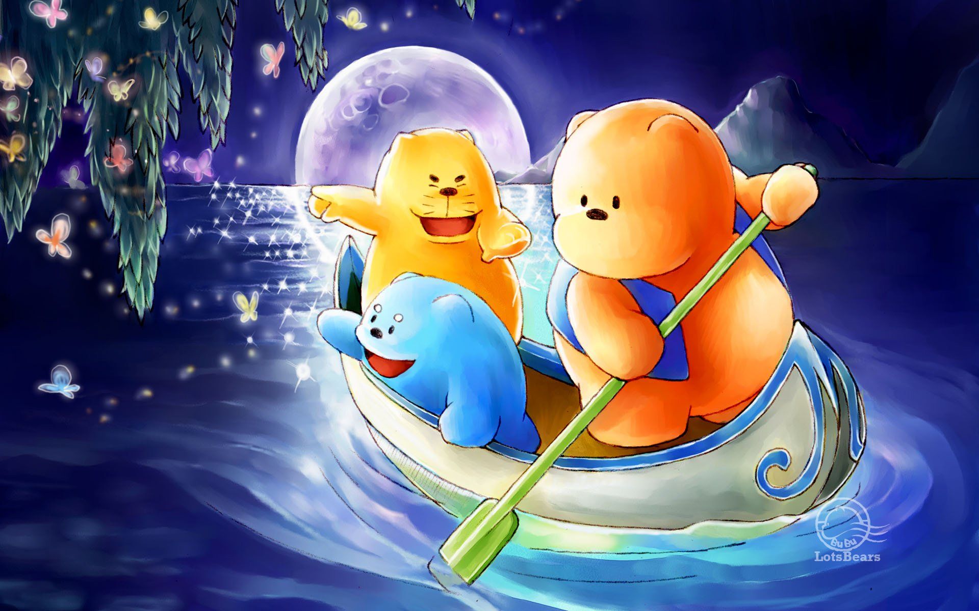 Windows 7 Theme Cartoon Characters Wallpaper - 布 布 熊