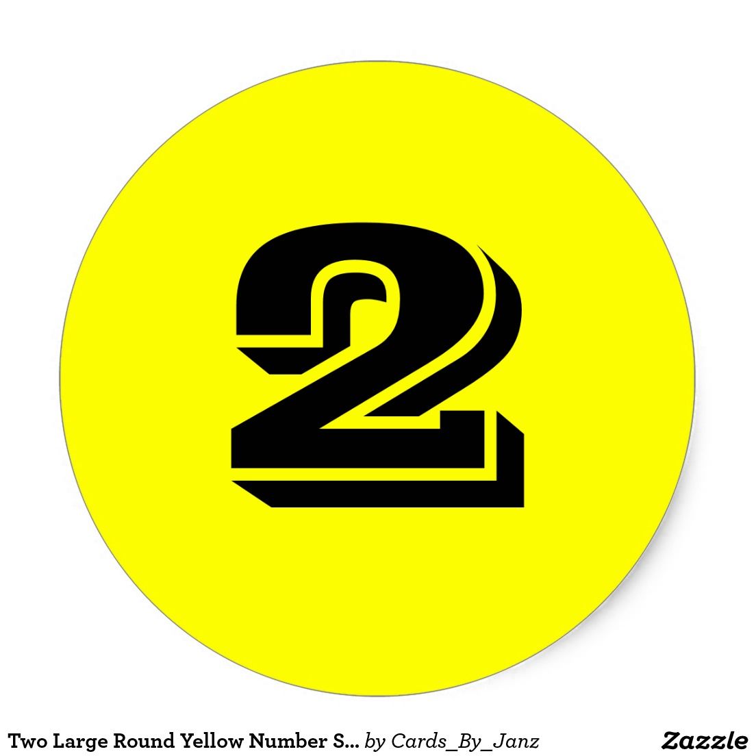 Two Large Round Yellow Number Stickers by Janz. Number wallpaper, Number stickers, Logos