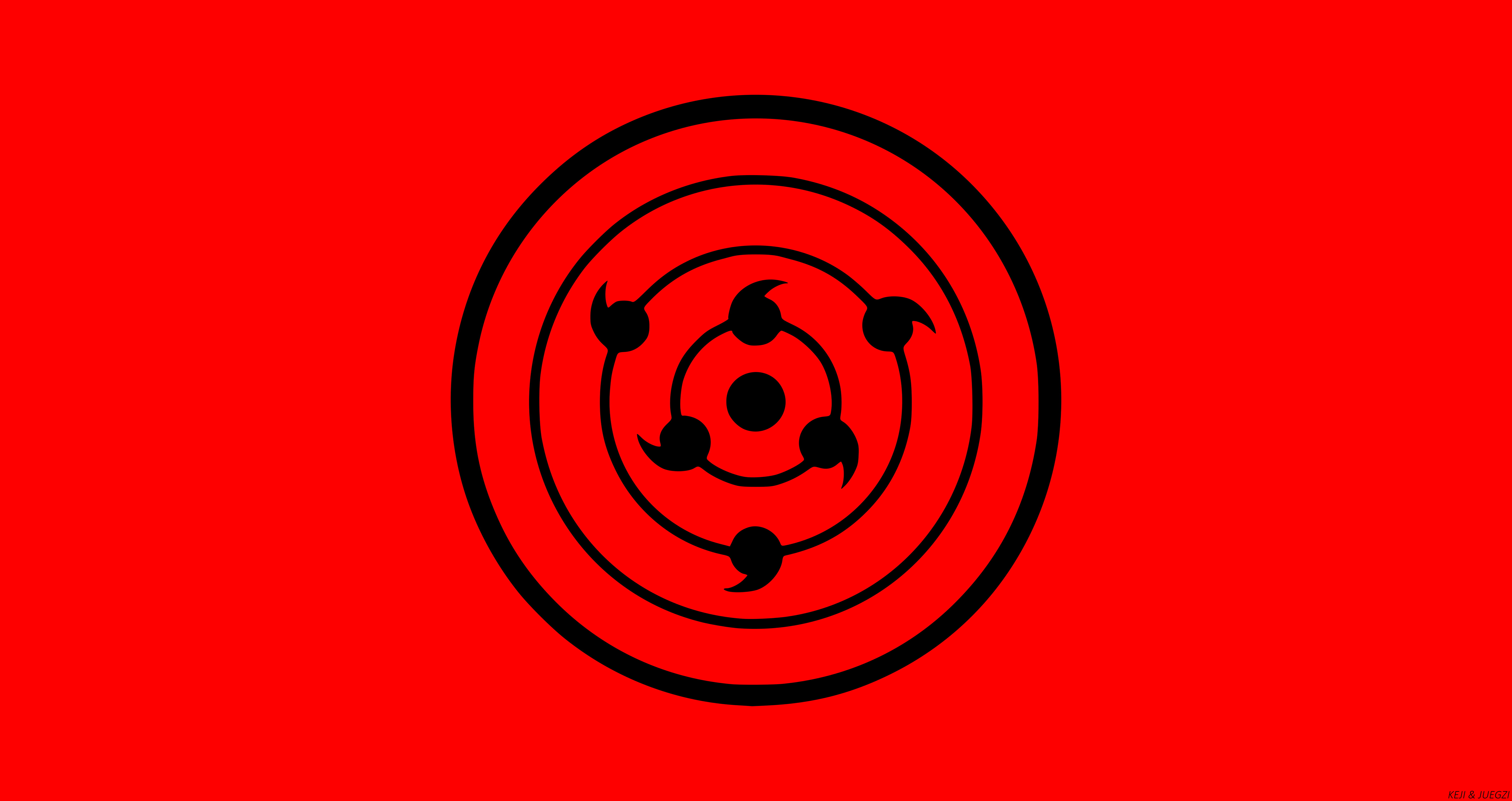 Minimalist, Naruto, Rinnegan (Naruto), Anime, Red wallpaper
