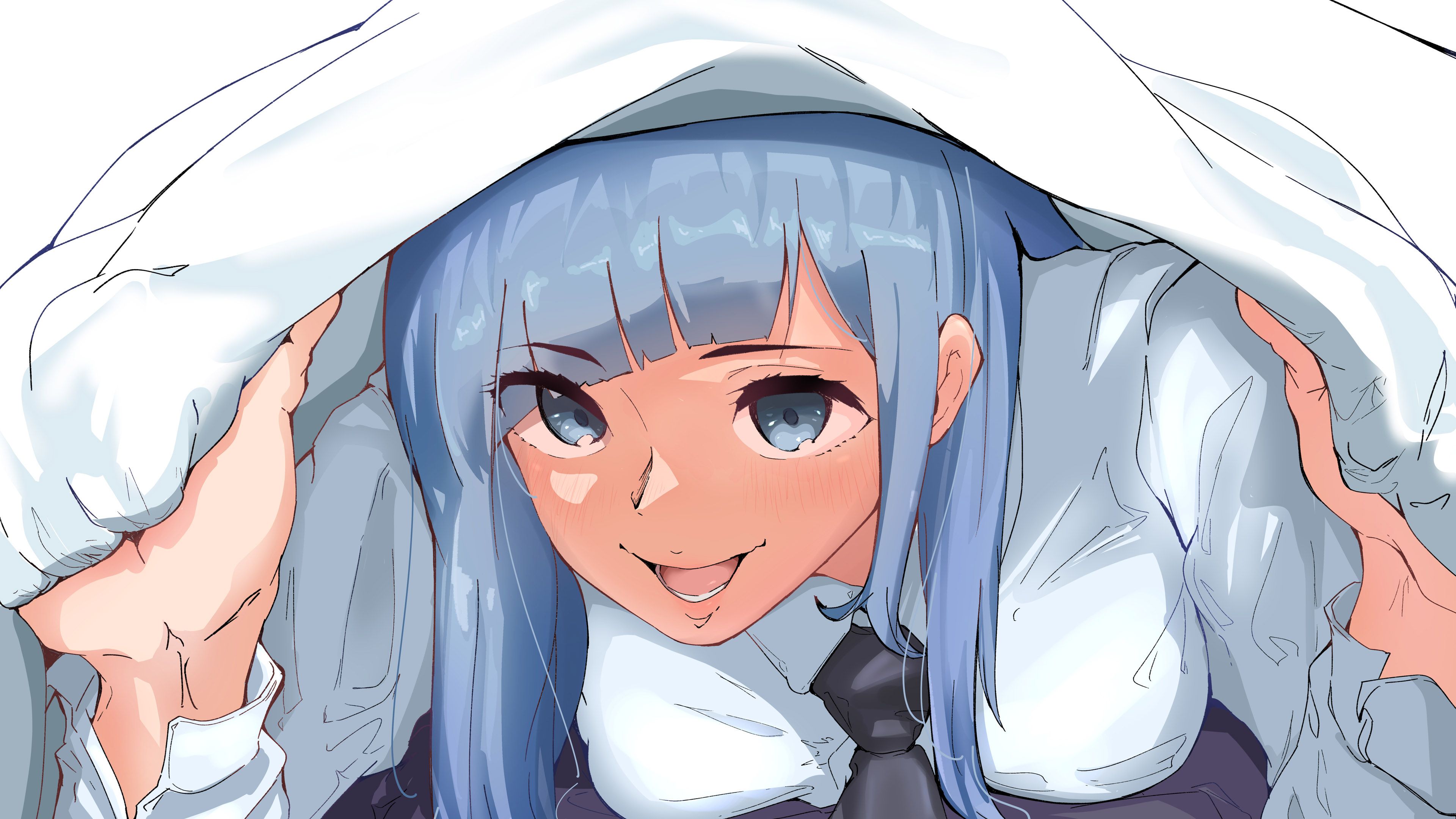 Blue Eyes Blue Hair Girl Jujutsu Kaisen Kasumi Miwa 4K HD Jujutsu Kaisen Wallpaper