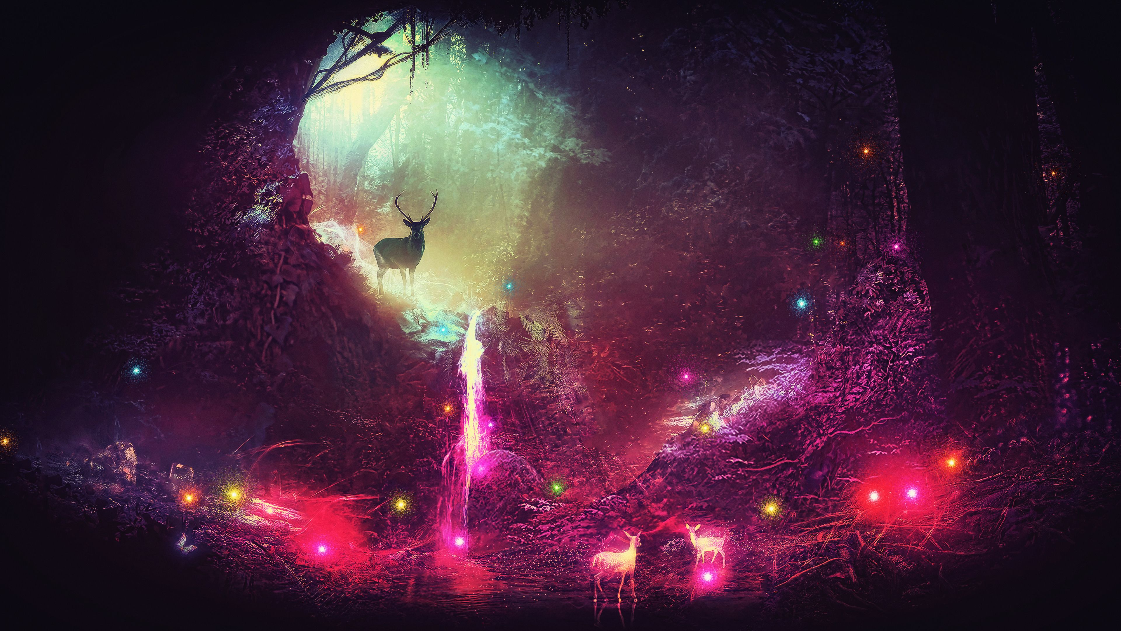 Fantasy Magic Deer Artwork 4k, HD Artist, 4k Wallpaper, Image, Background, Photo and Picture