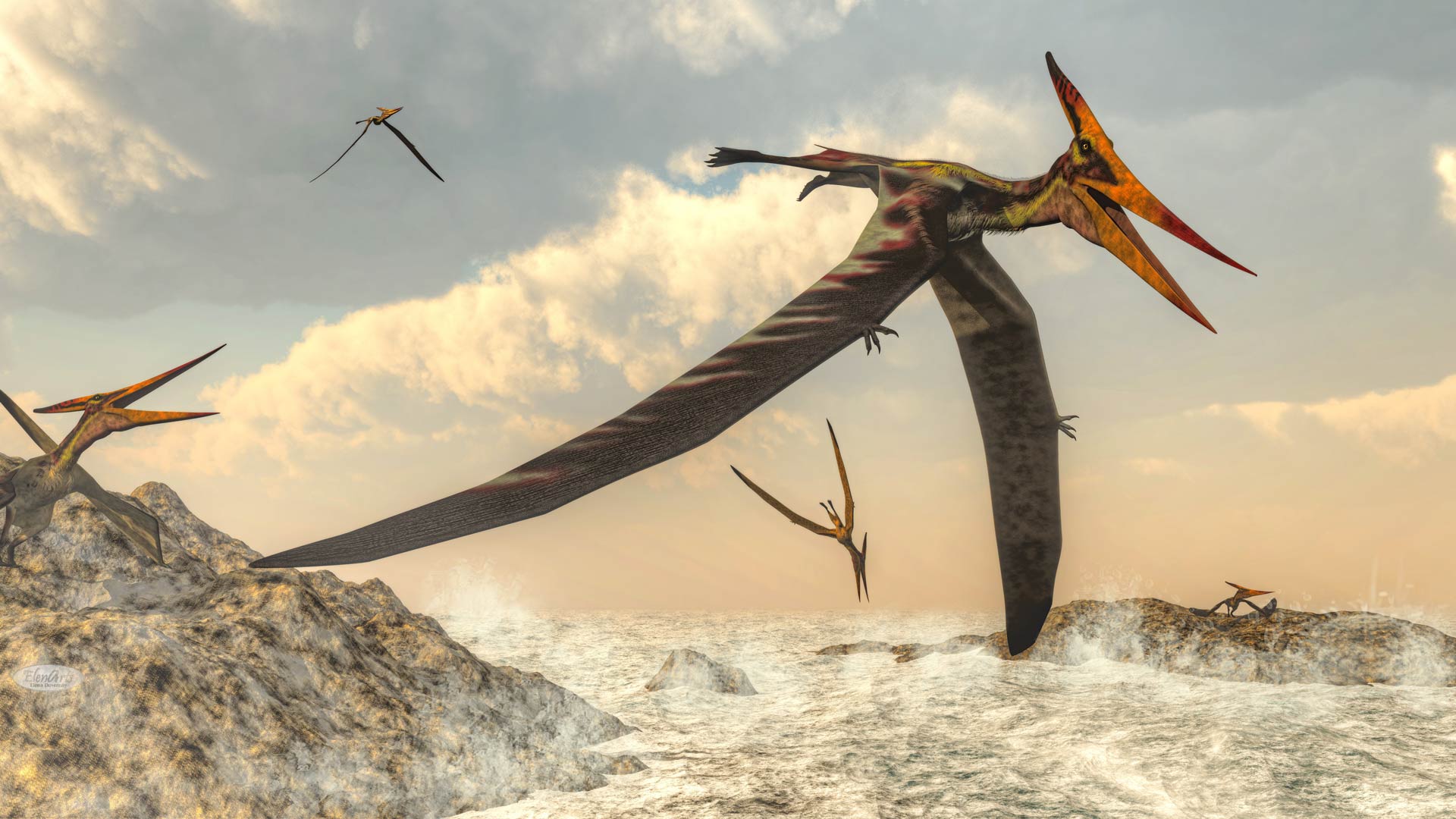 Paleoart illustrations, prehistoric jurassic and cretaceous dinosaurs image Duvernay arts