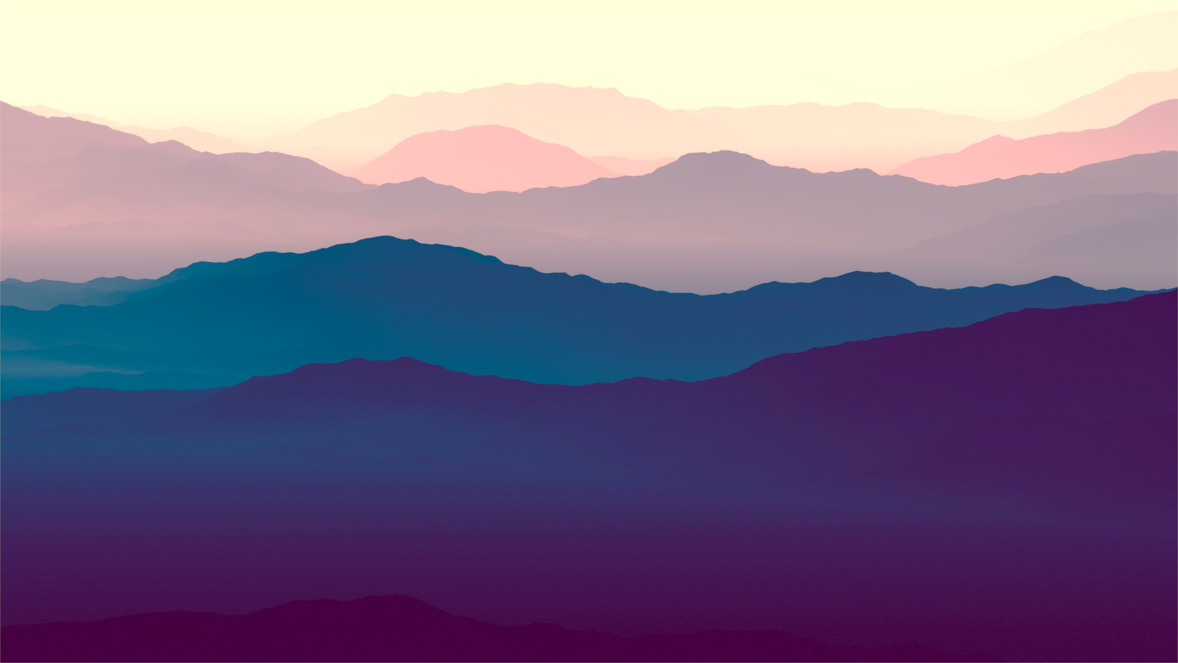 Download 3840x2400 wallpaper mountains, landscape, purple sunset, gradient, horizon, 4k, ultra HD 16: widescreen, 3840x2400 HD image, background, 7385