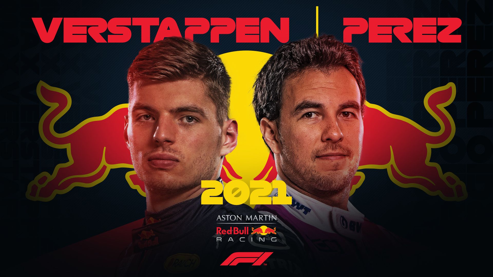 Verstappen. Perez 2021 Red Bull Poster