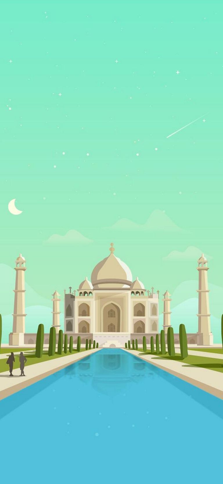 Taj Mahal India Minimal Android Mobile 4K Wallpaper