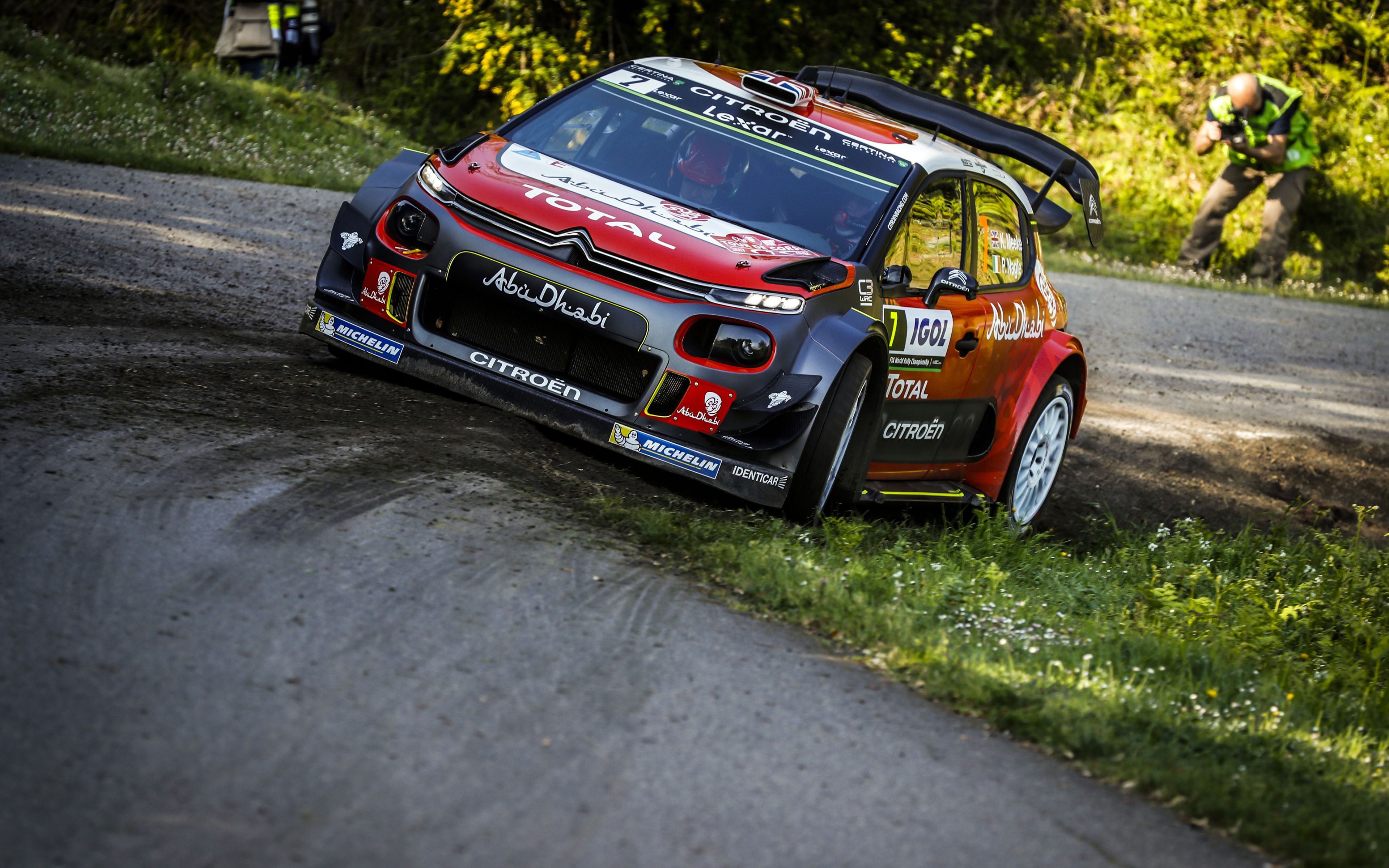 Download wallpaper Kris Meeke, 4k, WRC, FIA world rally, rally, Citroen C3 WRC for desktop with resolution 3840x2400. High Quality HD picture wallpaper