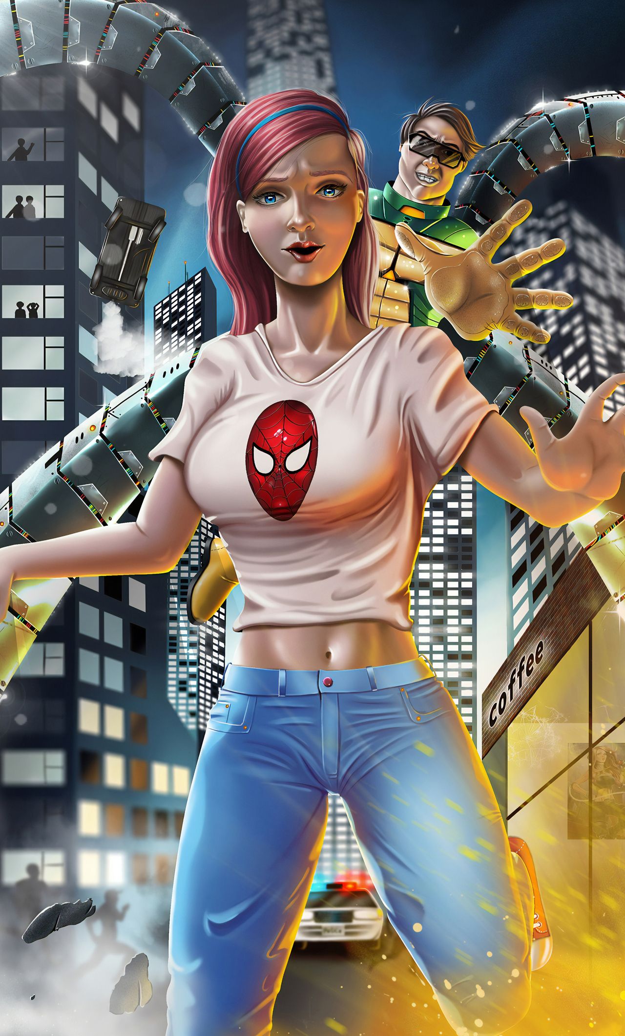 Mary Jane Watson And Dr Octupus iPhone HD 4k Wallpaper, Image, Background, Photo and Picture