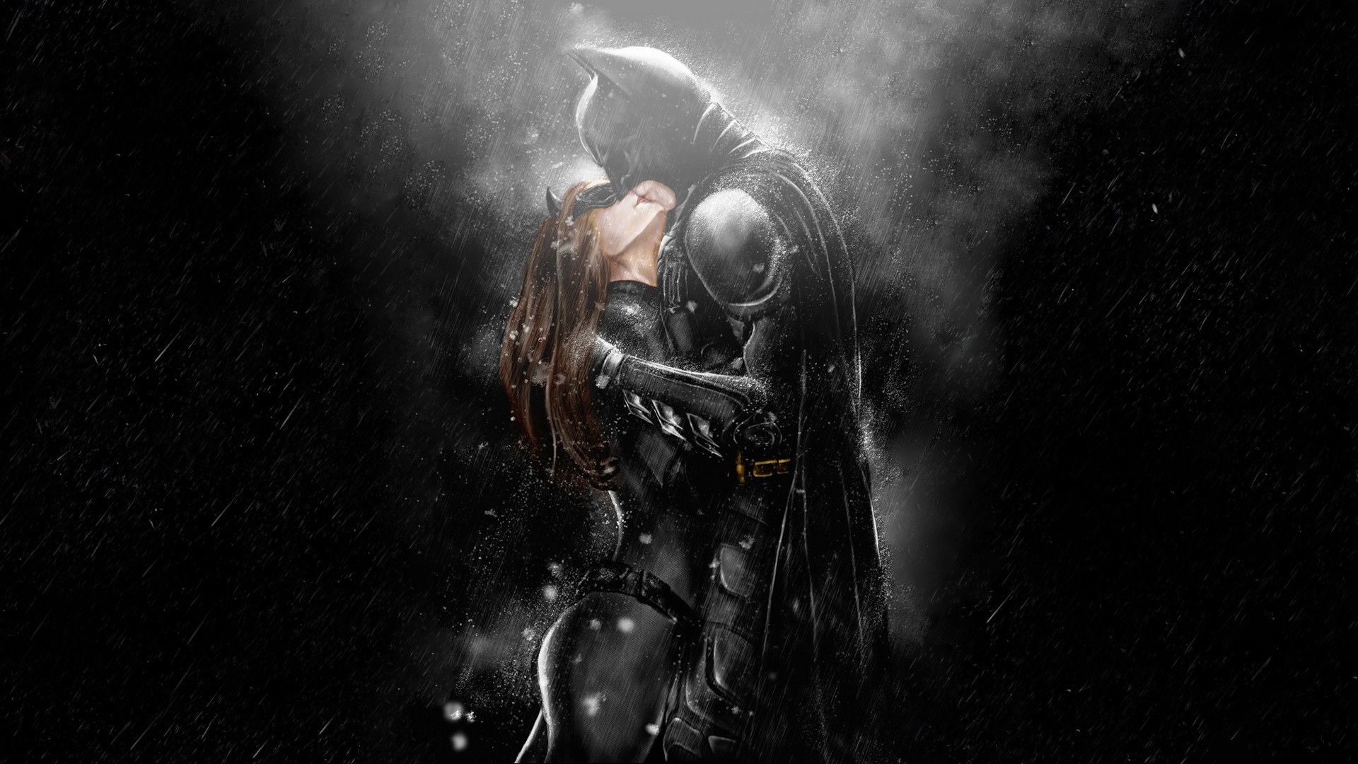 Batman, kissing, Catwoman, Batman The Dark Knight Rises wallpaper