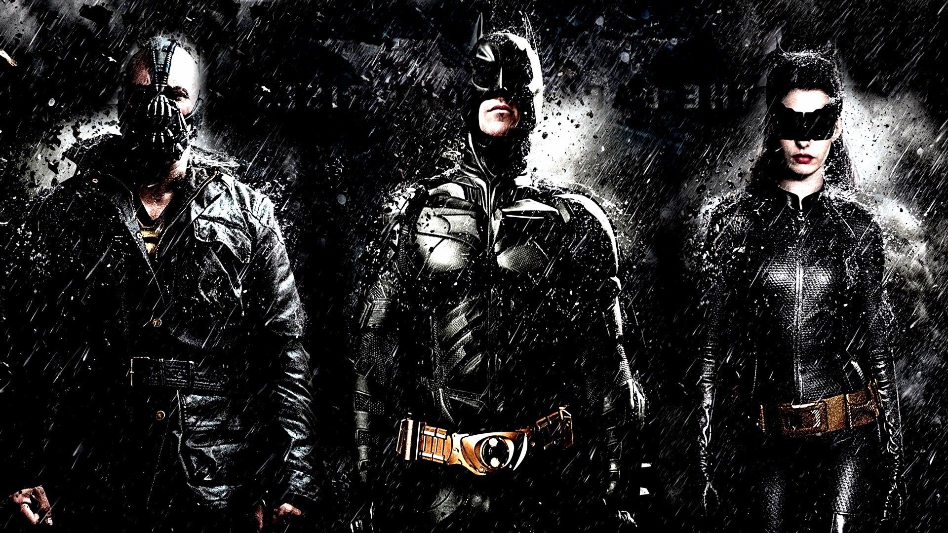 movies, The Dark Knight Rises, Catwoman, Anne Hathaway, Bane, Batman Wallpaper HD / Desktop and Mobile Background