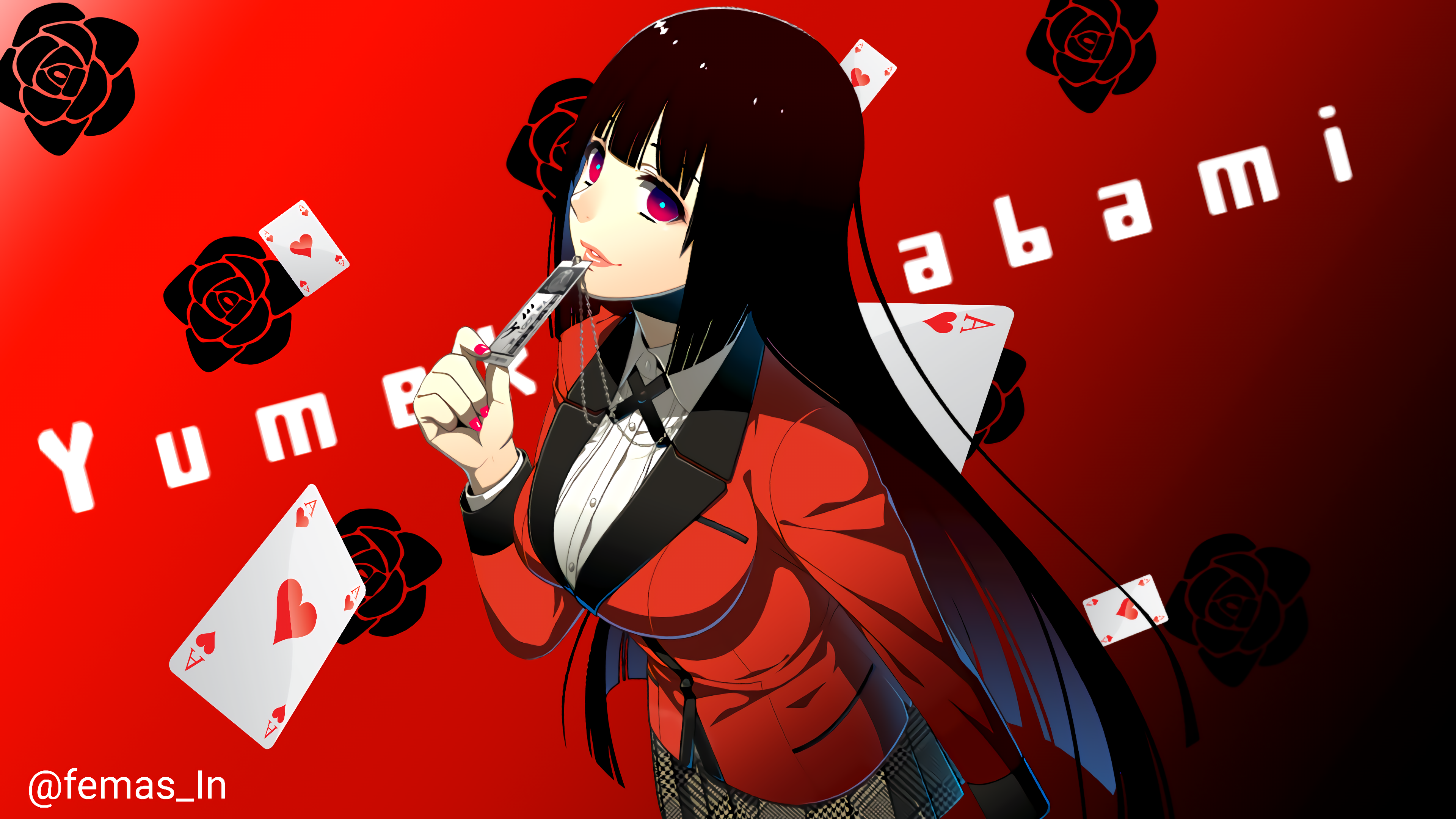 Wallpaper, Jabami Yumeko, anime girls, Kakegurui 3840x2160