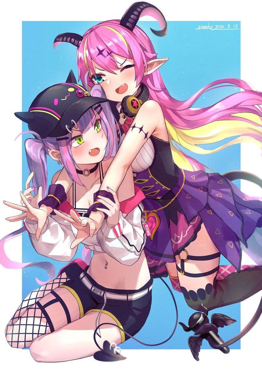 Tokoyami Towa & Mano Aloe. Anime, Kawaii wallpaper, Artwork