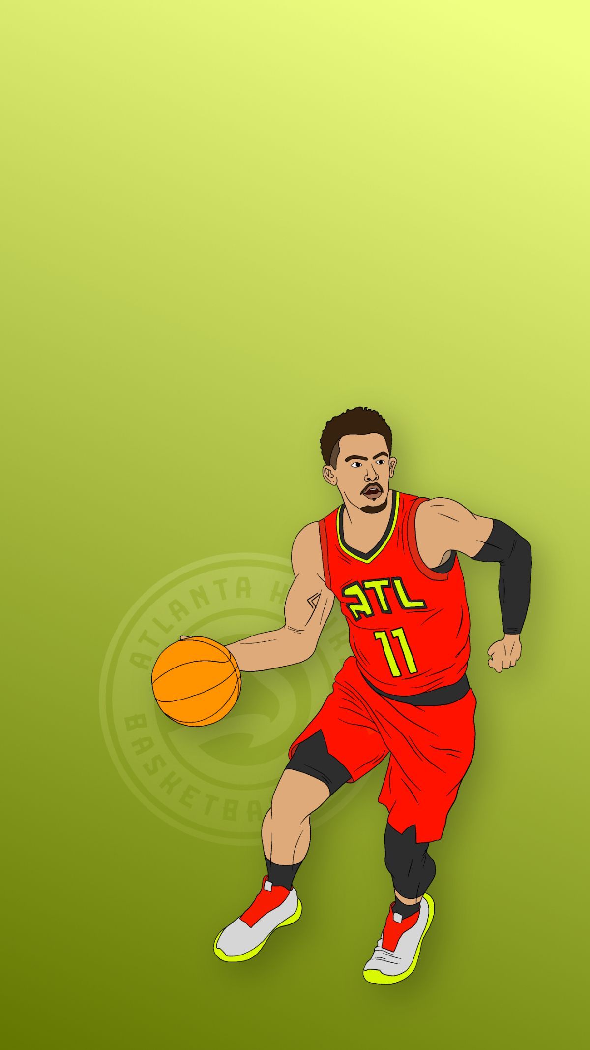 Trae Young Hawks Phone Background. Basketball background, Atlanta basketball, Atlanta hawks