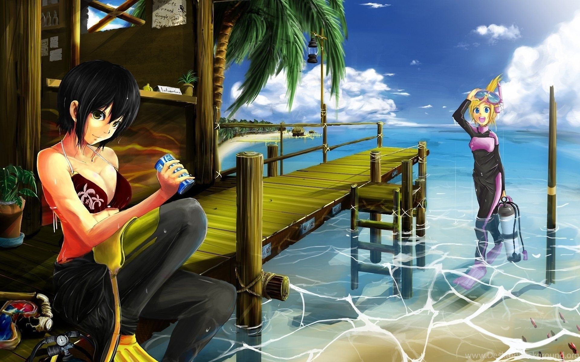 Anime Summer, Party, Beach, 1920x1200 HD Wallpaper And FREE Stock. Desktop Background