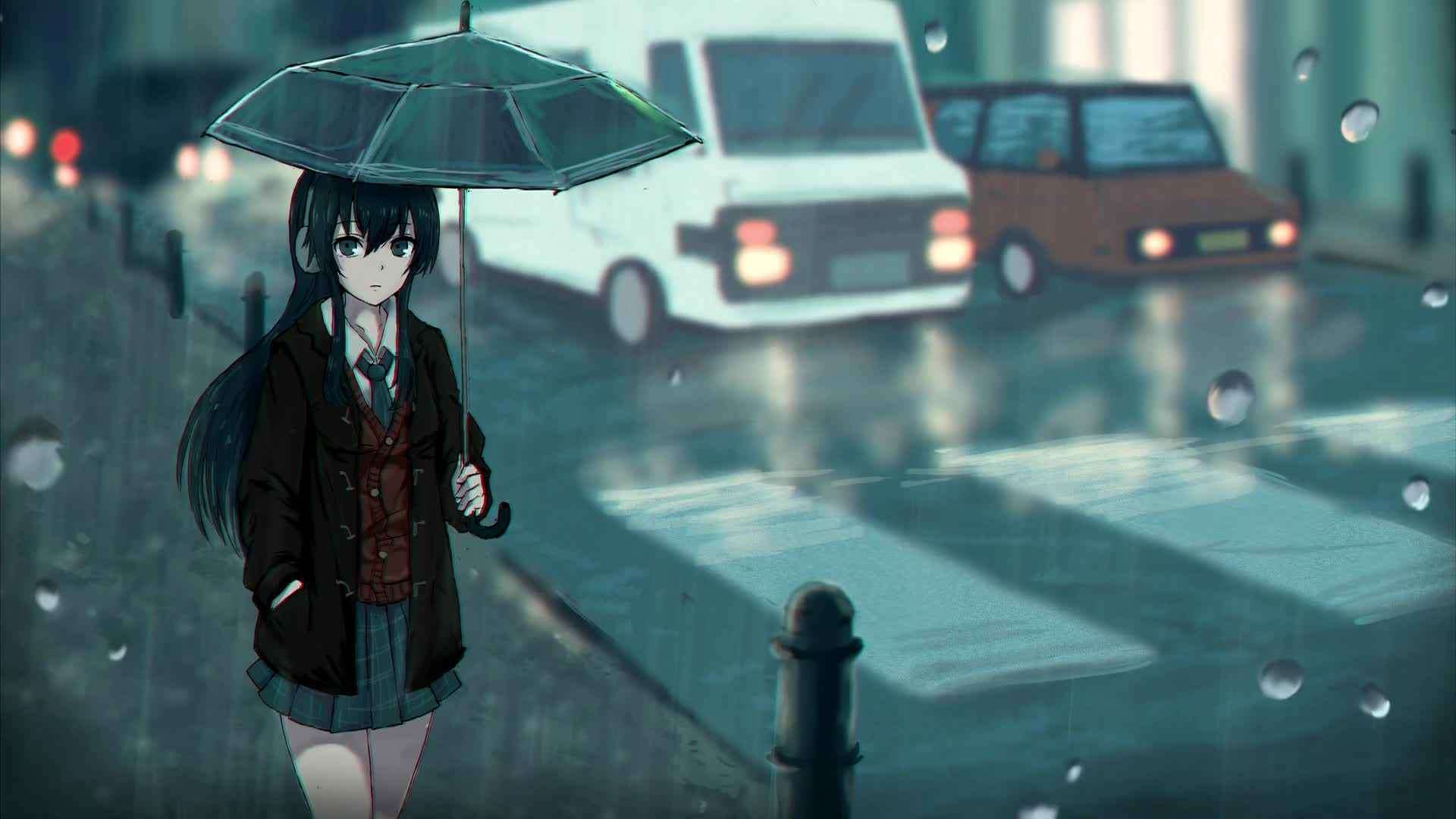 Rain Anime Wallpaper Free 1920X1080 Rain Anime Background