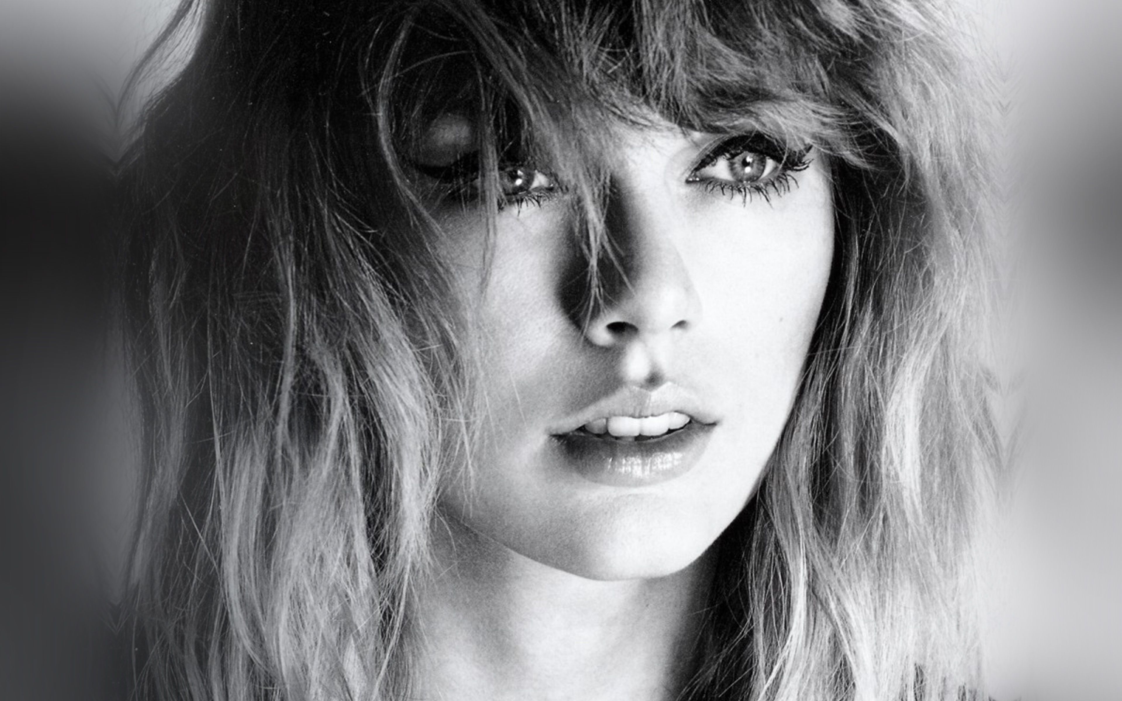 Taylor Swift Girl Bw Dark Music Face Wallpaper